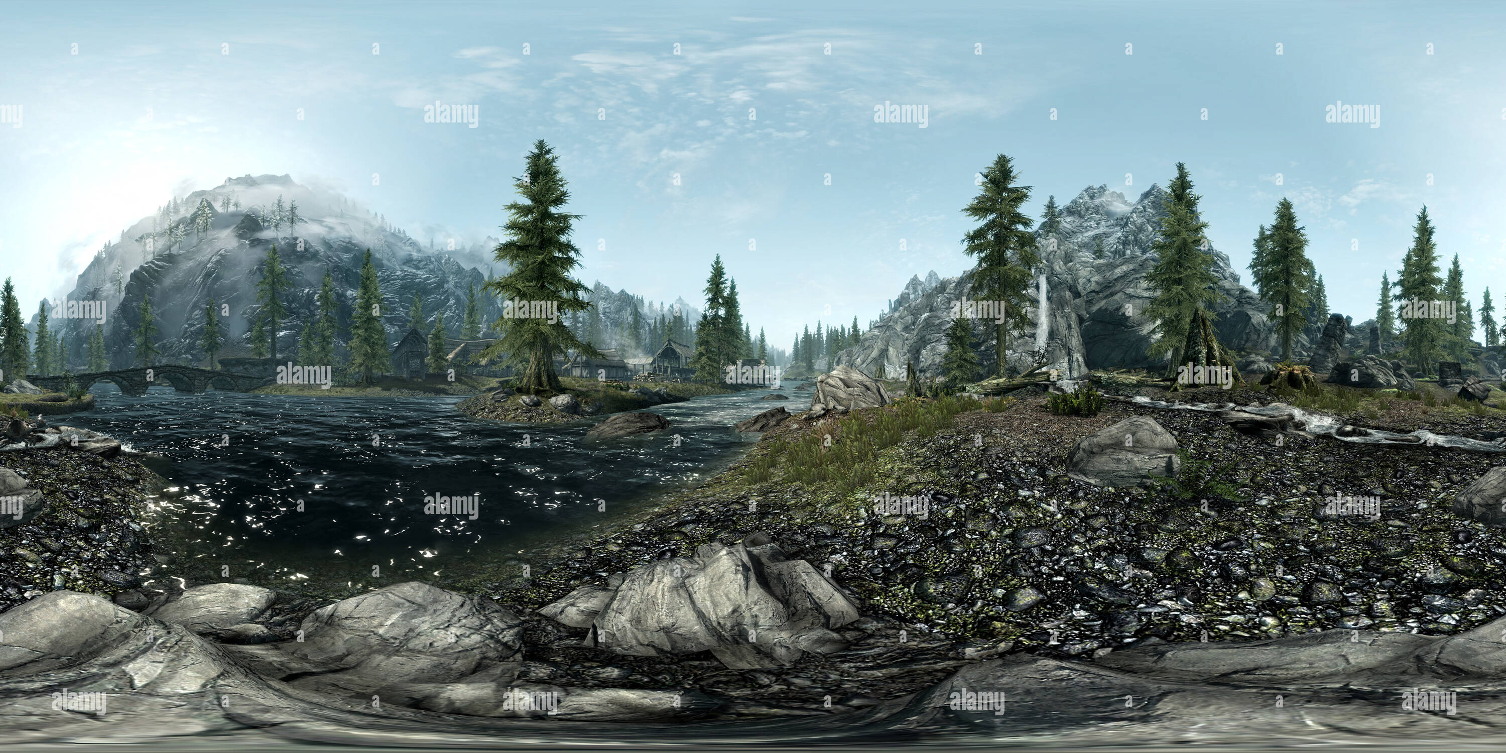 Vue panoramique à 360° de Riverwood - The Elder Scrolls V : Skyrim