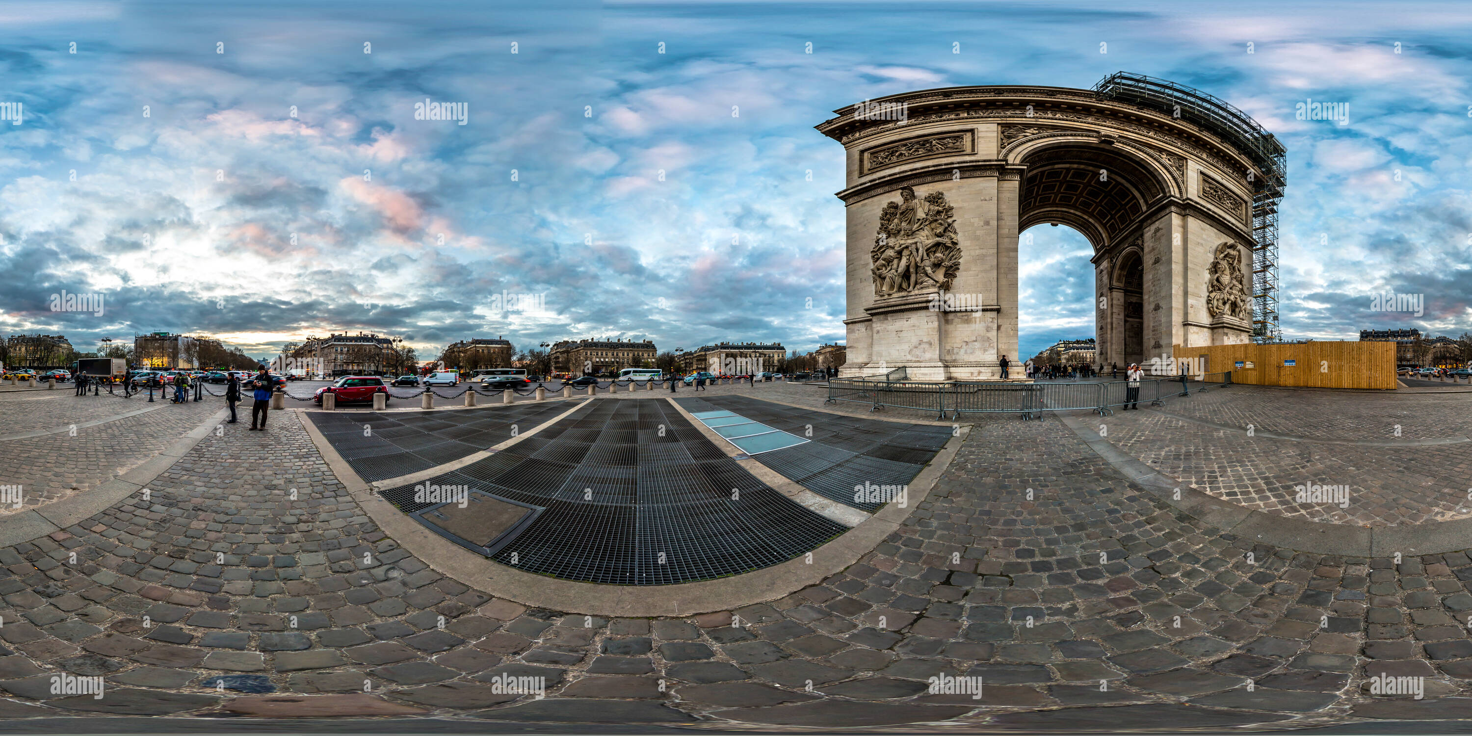 Vue panoramique à 360° de Arc de Triomphe