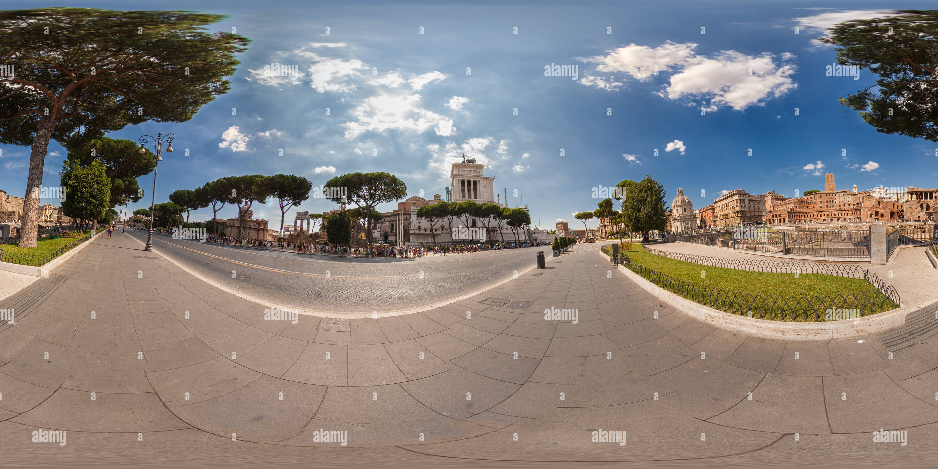 Vue panoramique à 360° de Via dei Fori Imperiali