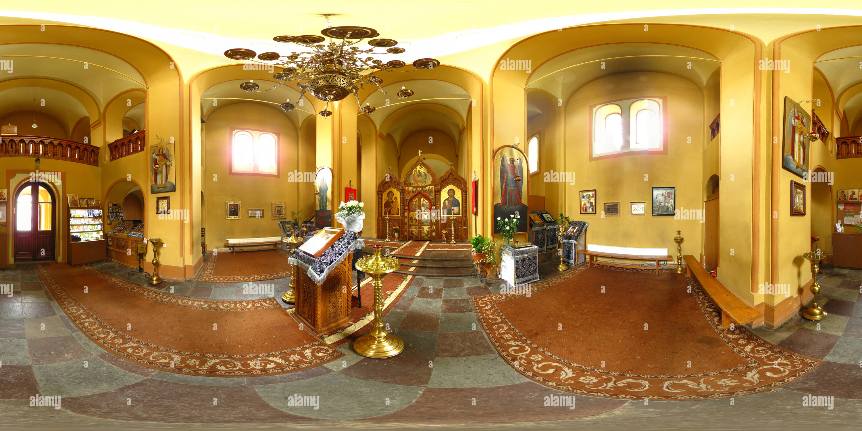 Vue panoramique à 360° de Église vendredi (église de la sainte martyre Paraskeva)