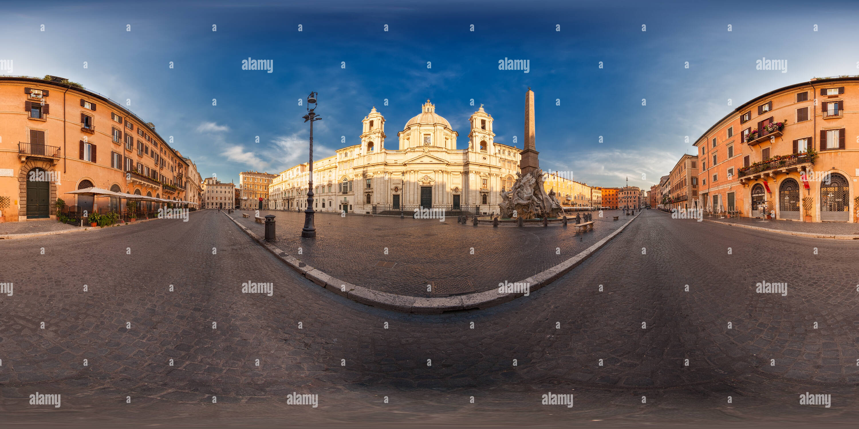 Vue panoramique à 360° de Piazza Navona