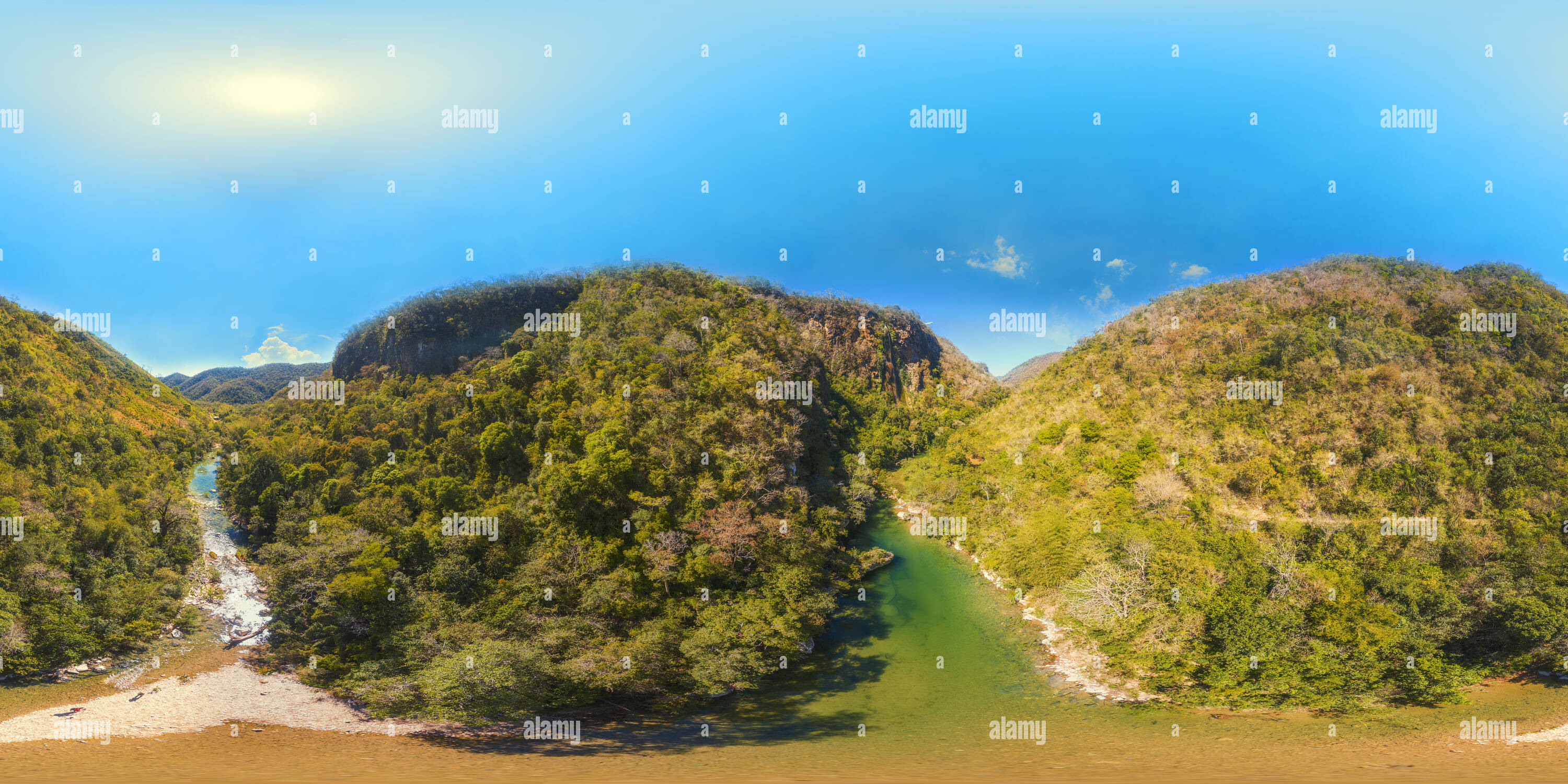 Vue panoramique à 360° de Cascade de Boca da Onca