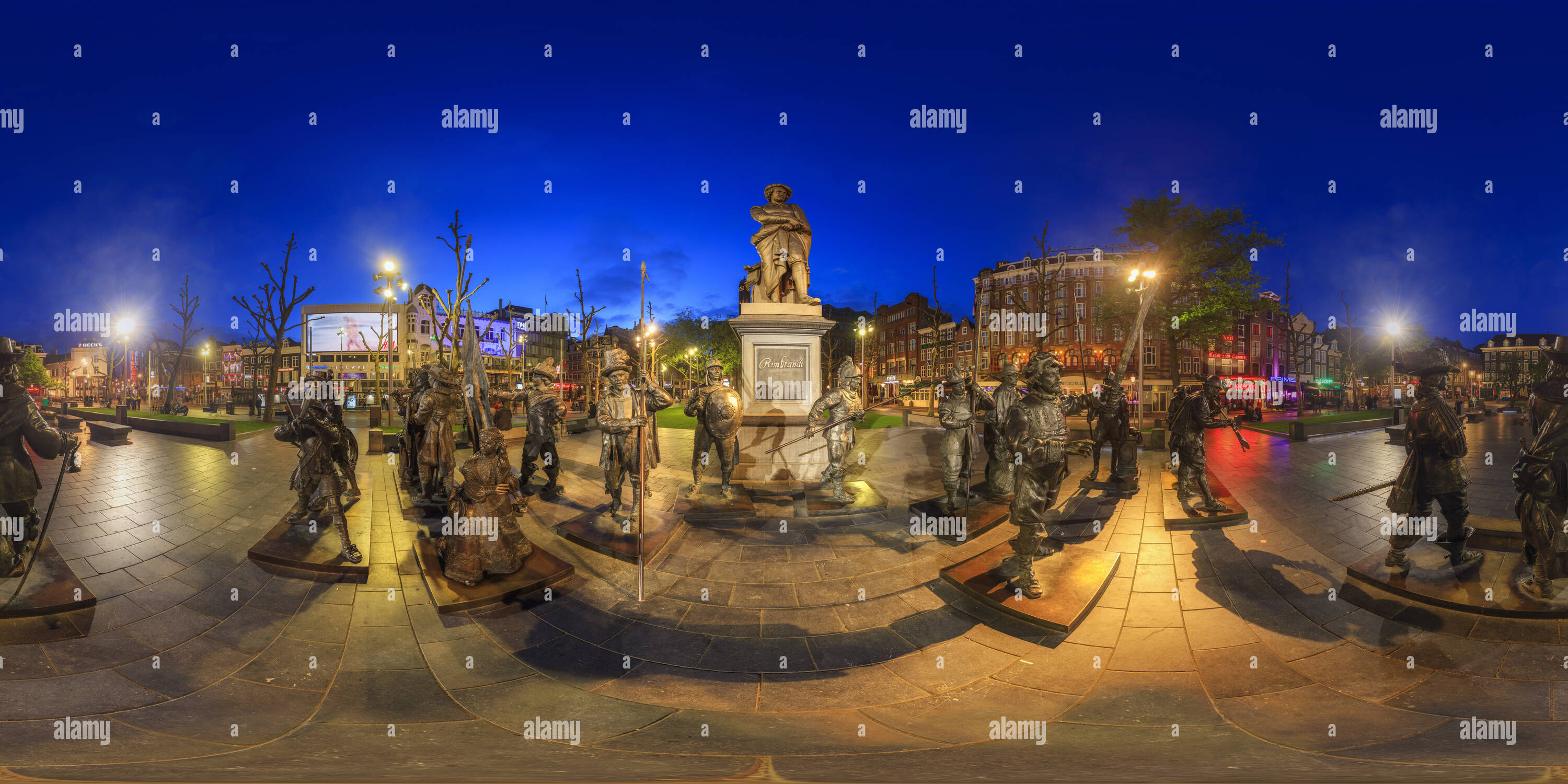 Vue panoramique à 360° de Rembrandtplein