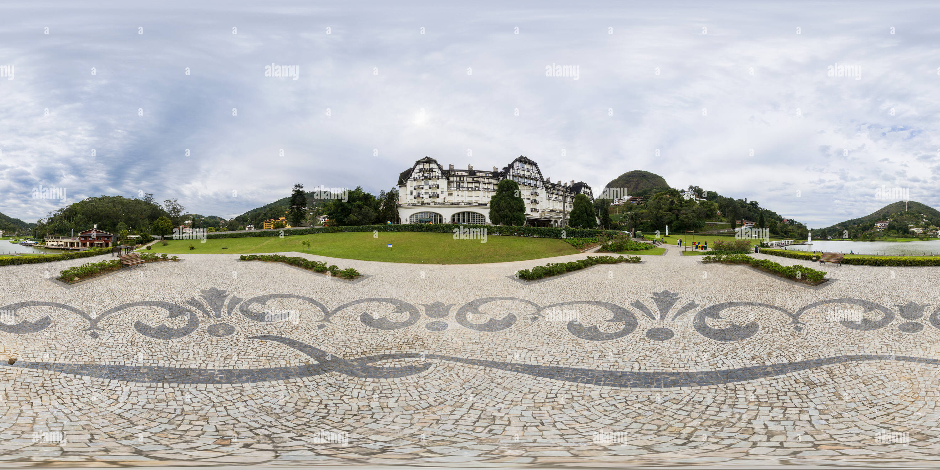 Vue panoramique à 360° de Palais Quitandinha, Petropolis, Brésil