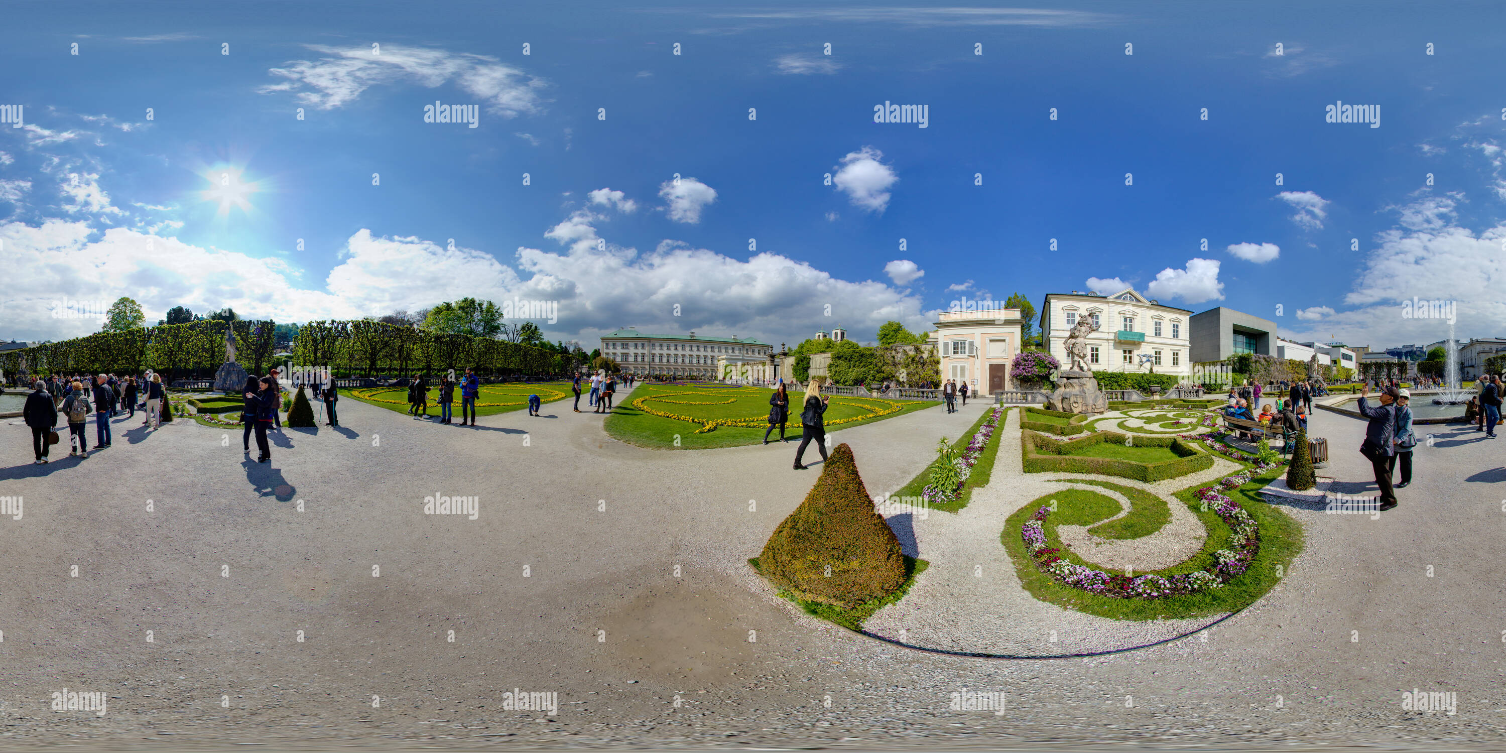 Vue panoramique à 360° de Salzbourg - Mirabellgarten