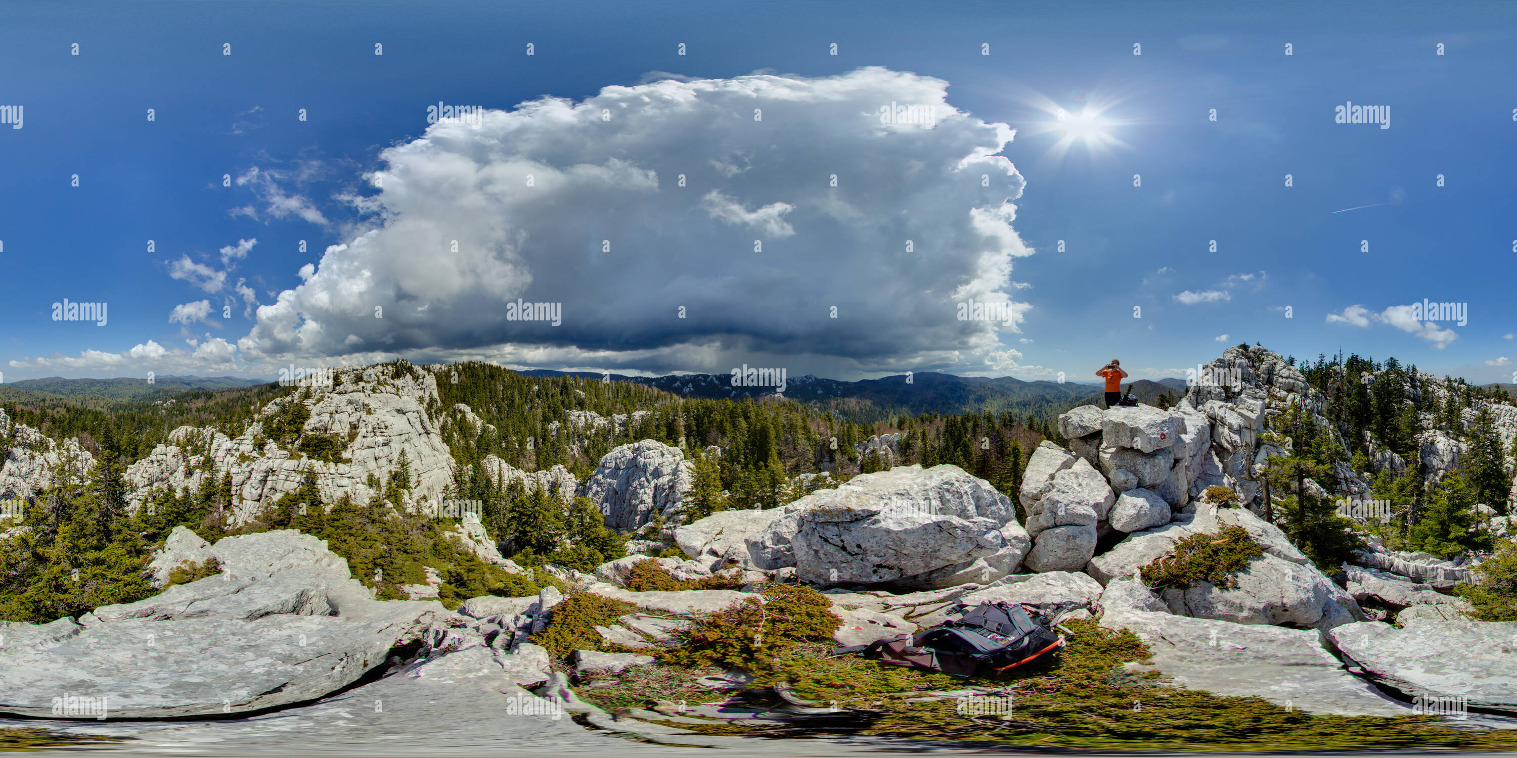 Vue panoramique à 360° de Samarske stijene, južna skupina (Pack-roches selle, groupe du sud) - 5