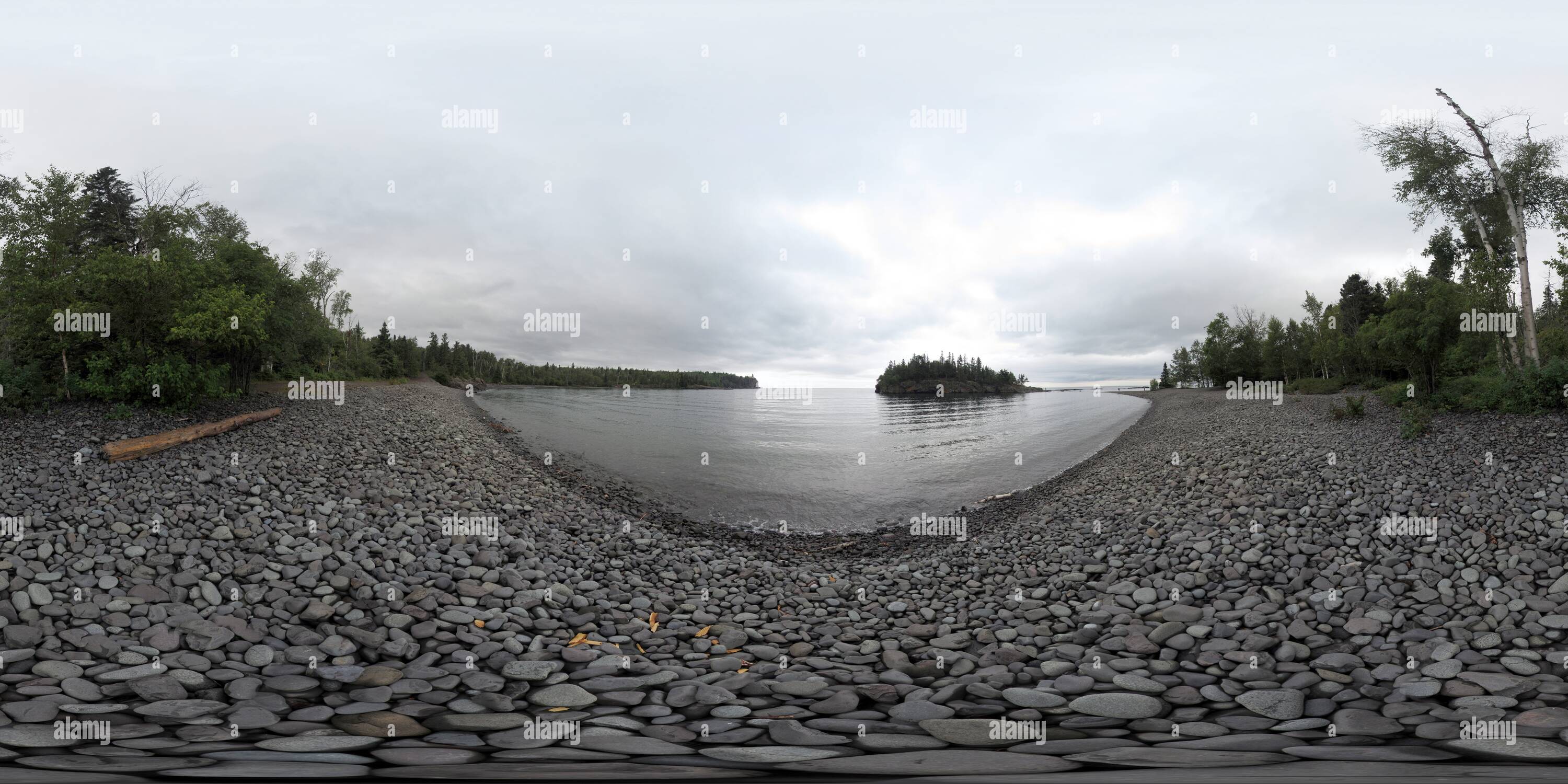 Vue panoramique à 360° de Plage de galets - Split Rock Lighthouse