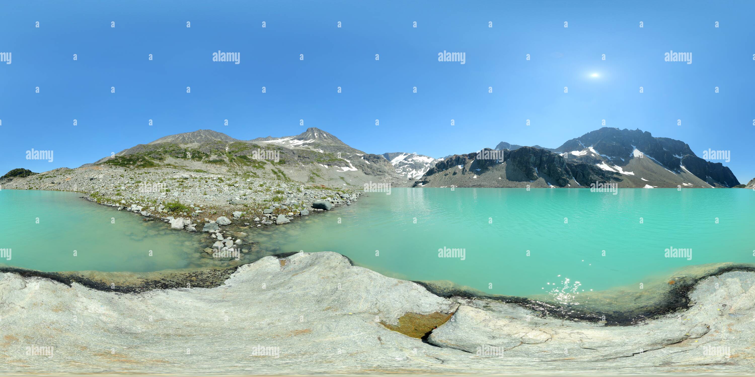 Vue panoramique à 360° de Salle Wedgemount Lake [3]