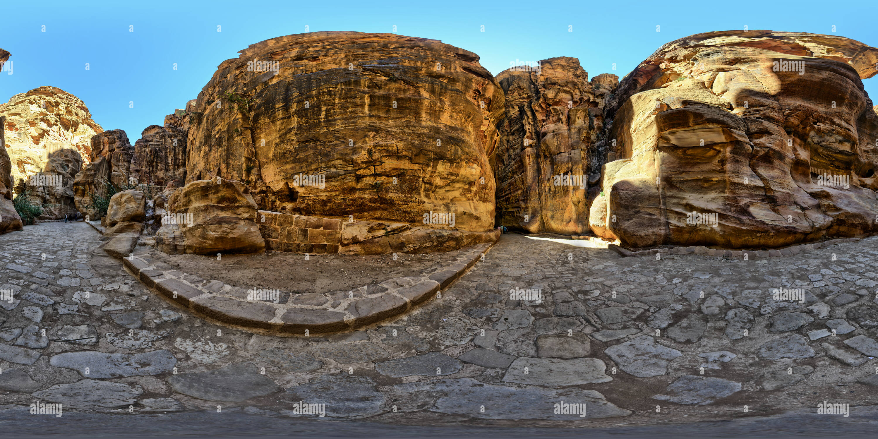 Vue panoramique à 360° de Petra Jordanie plus de les Canyons