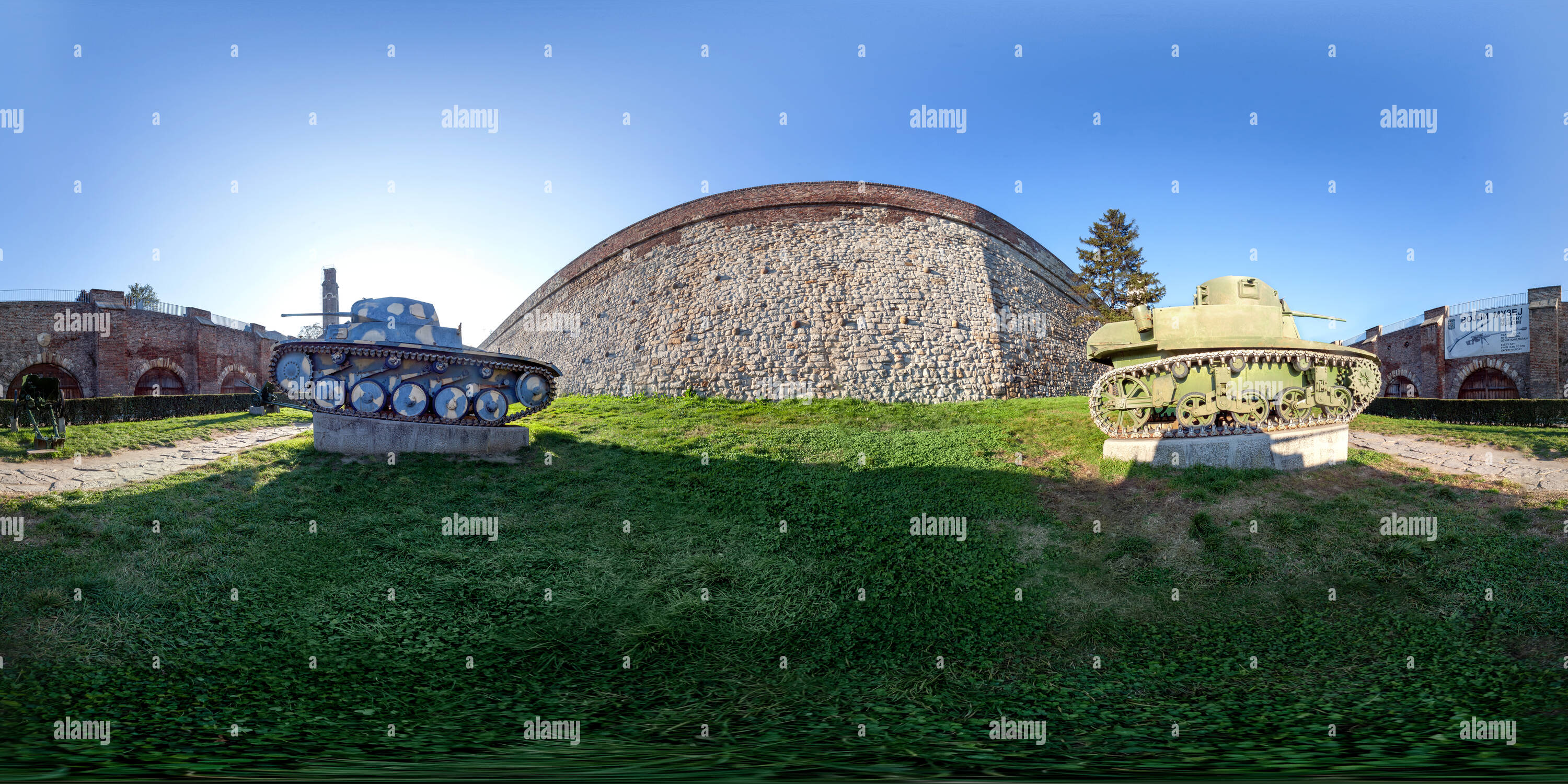 Vue panoramique à 360° de M3A1 Stuart Vs. PzIIC