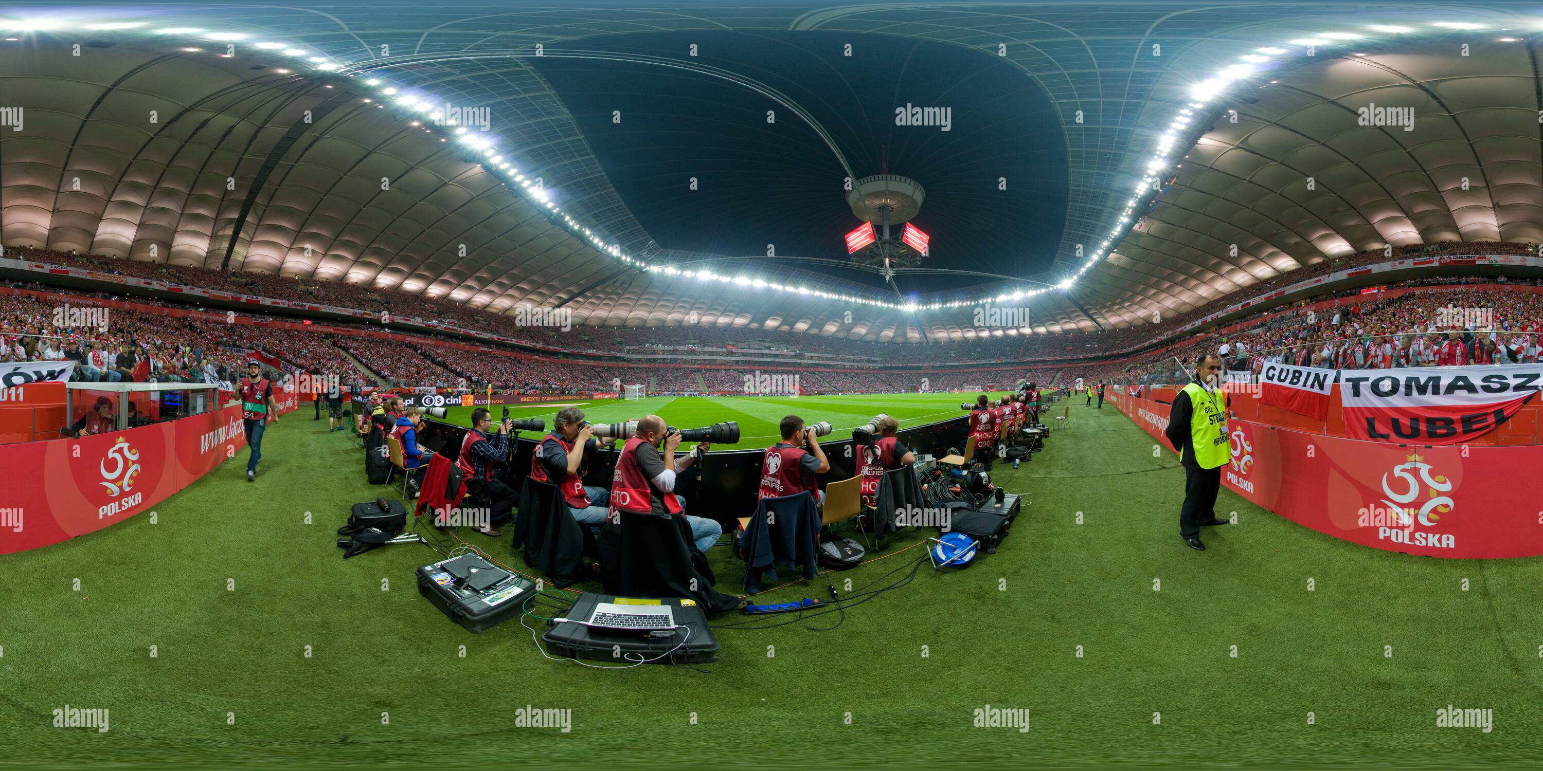 Vue panoramique à 360° de EURO 2016 qualificatifs, Poland-Germany, Stade National, Varsovie. Pologne