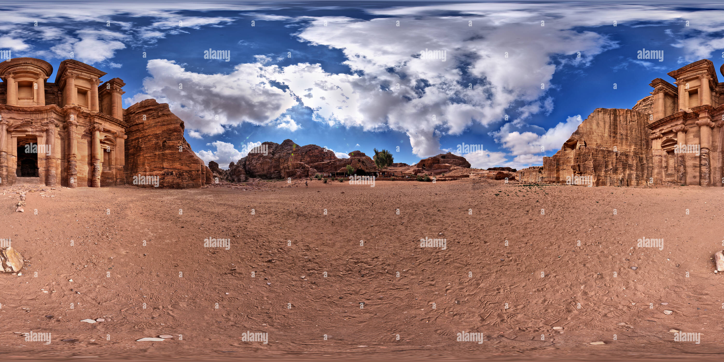 Vue panoramique à 360° de Le Monastarty à Petra, Wadi Musa, Jordan