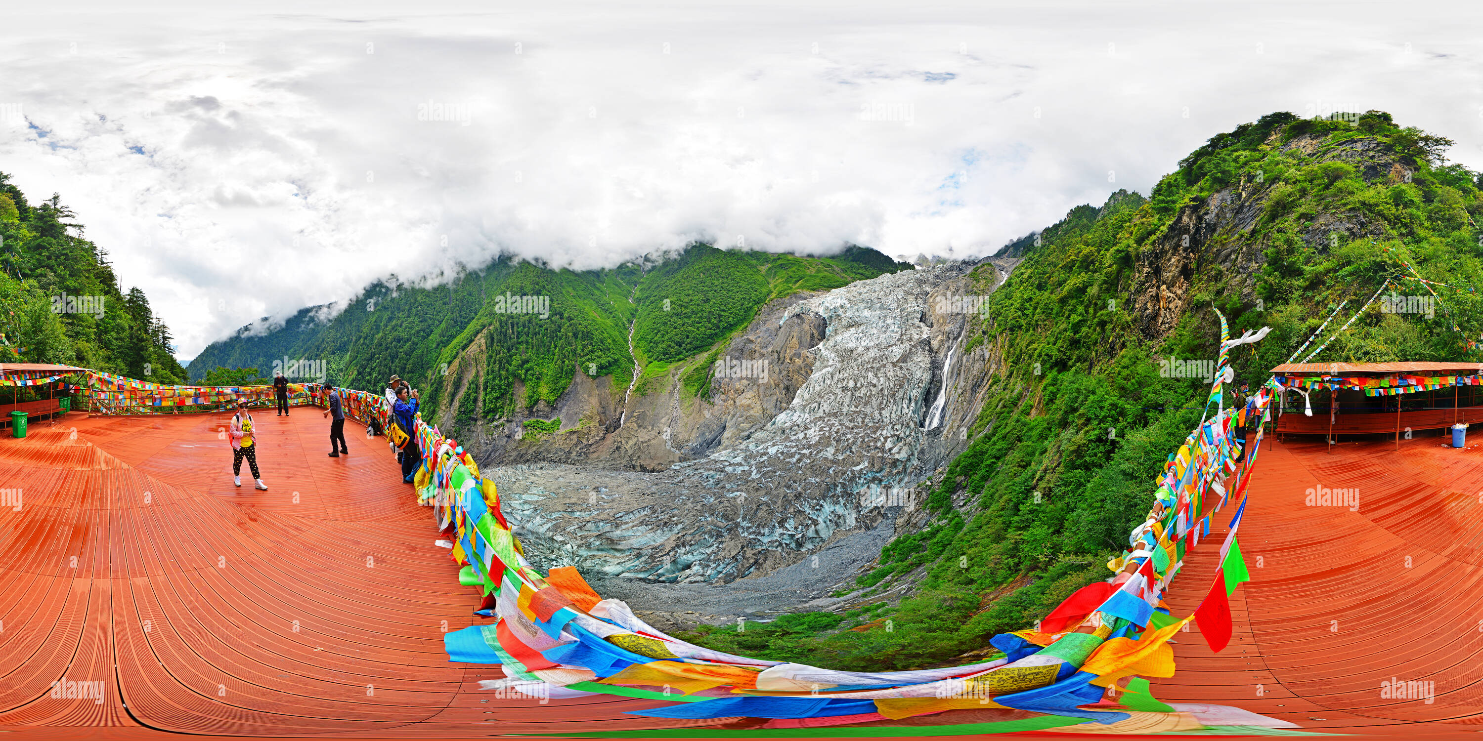 Vue à 360° de Pont d'observation du Glacier Mingyong 20140720 - Alamy