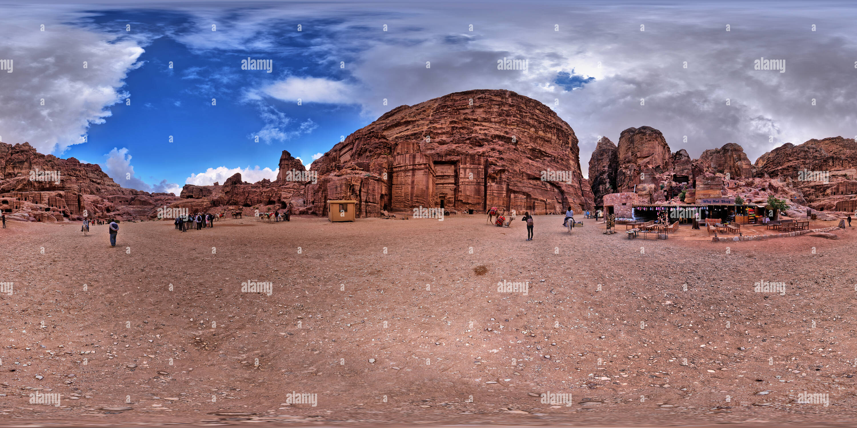 Vue panoramique à 360° de Pourquoi ne pas Shop Petra Wadi Musa Jordanie