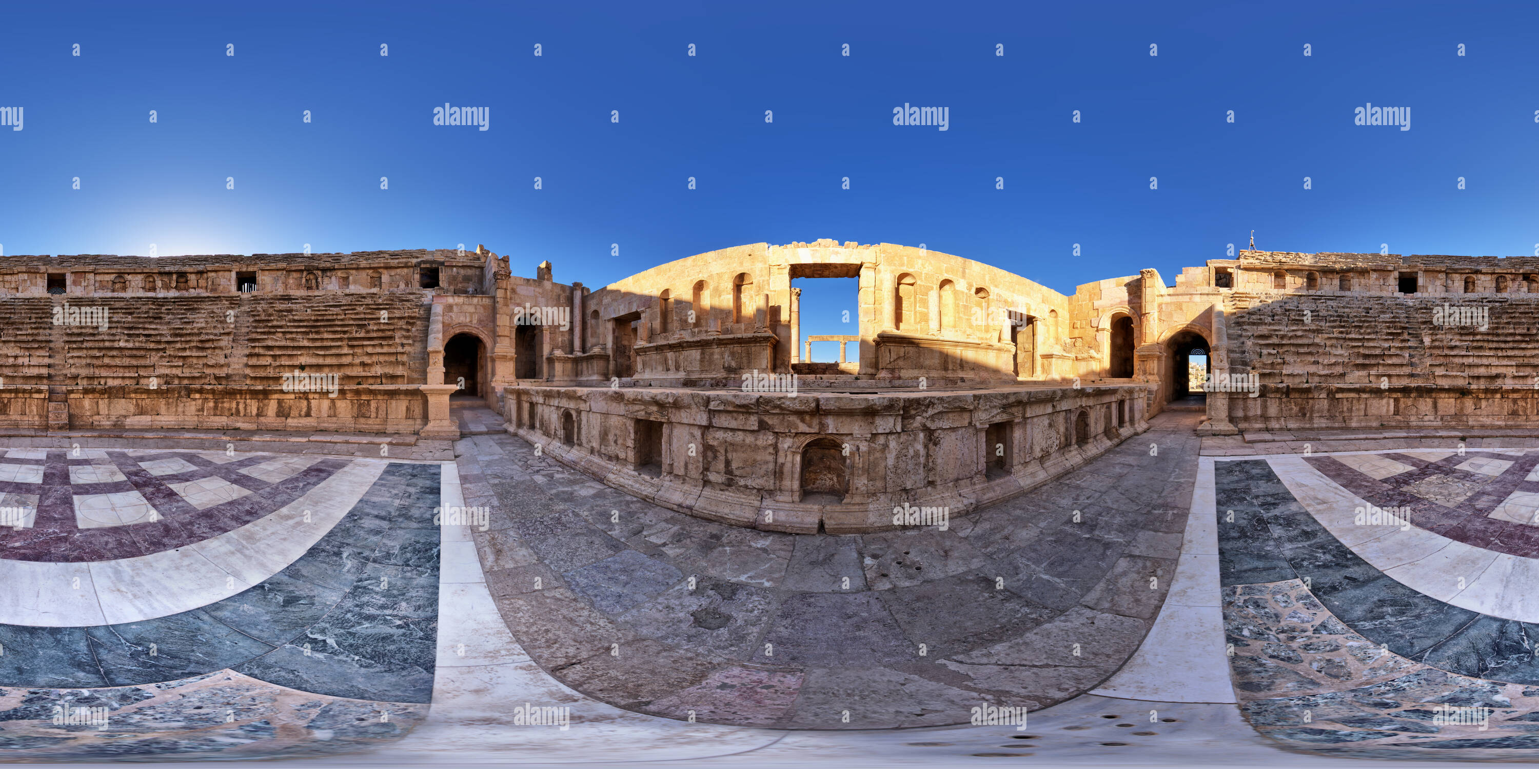 Vue panoramique à 360° de Le théâtre du Nord Jordanie Jerash