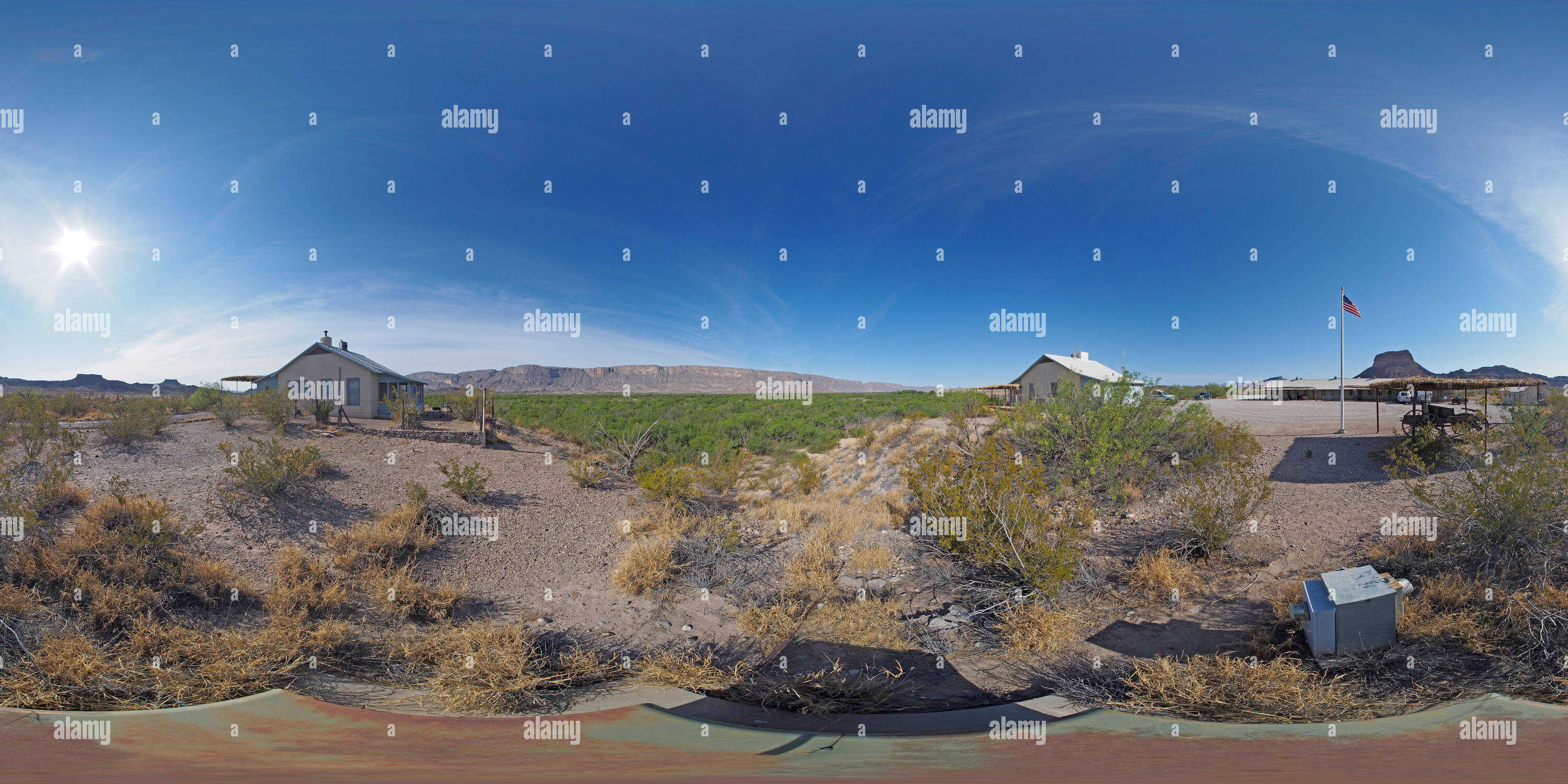 Vue panoramique à 360° de Castolon Historic District à Big Bend National Park