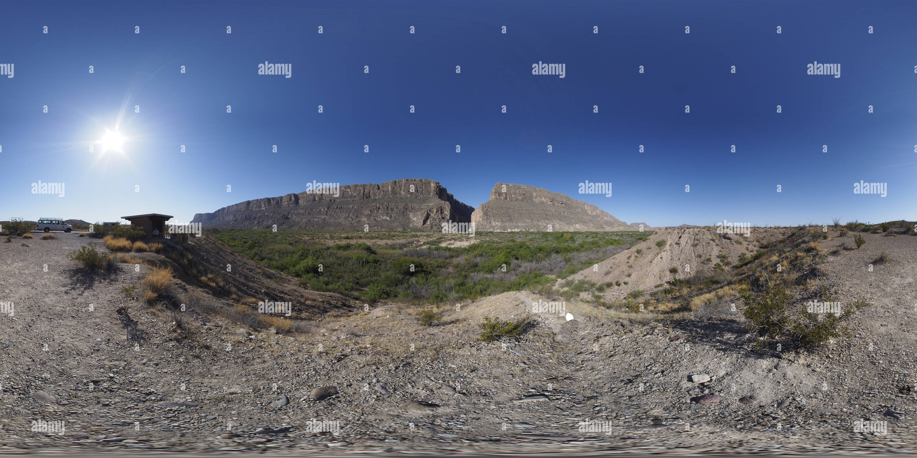 Vue panoramique à 360° de Santa Elena Canyon Overlook à Big Bend National Park