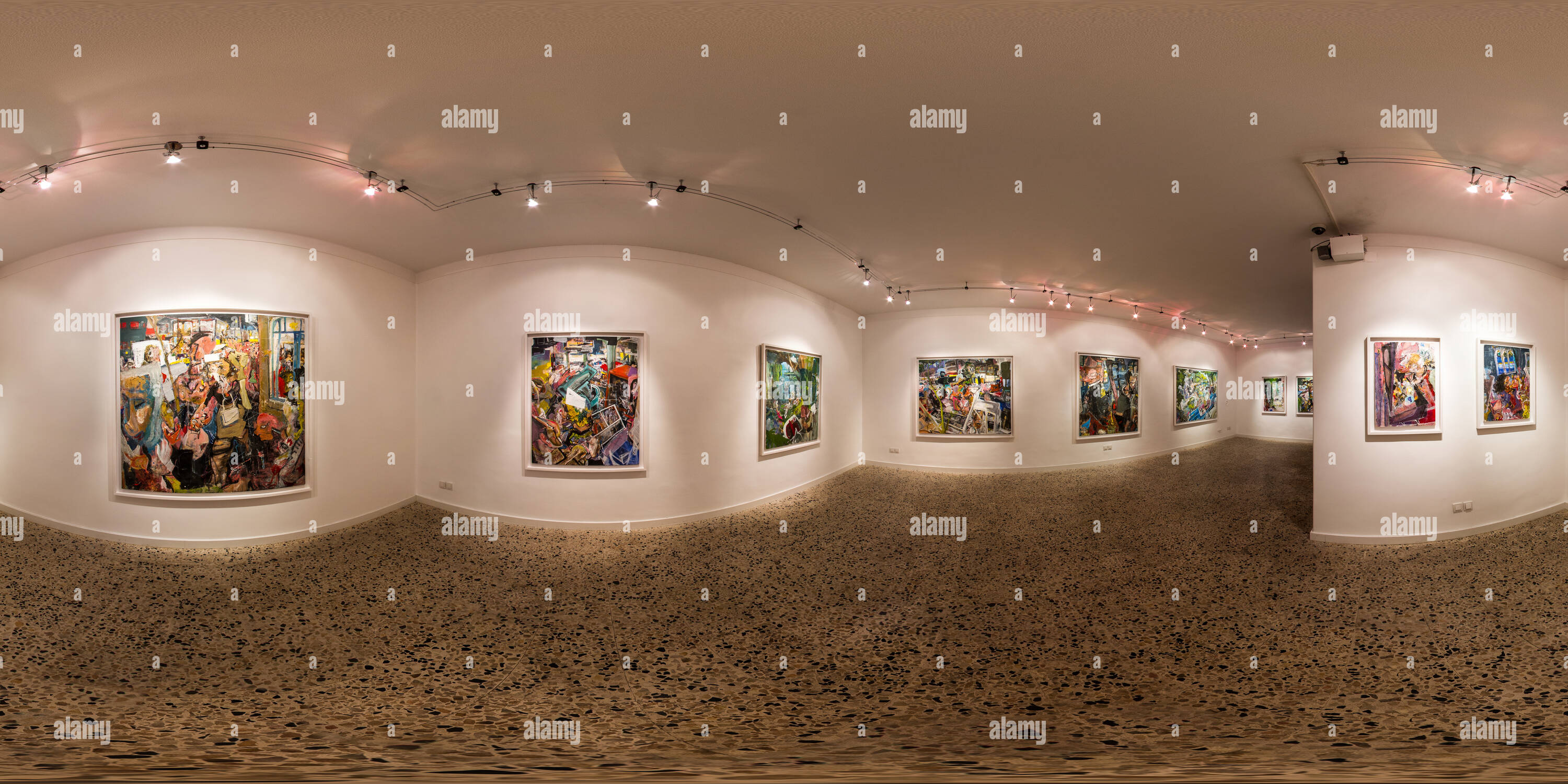 Vue panoramique à 360° de Homa Art Gallery jan 2015 Arsia Moghadam Le Lion Rose sa Joconde 01