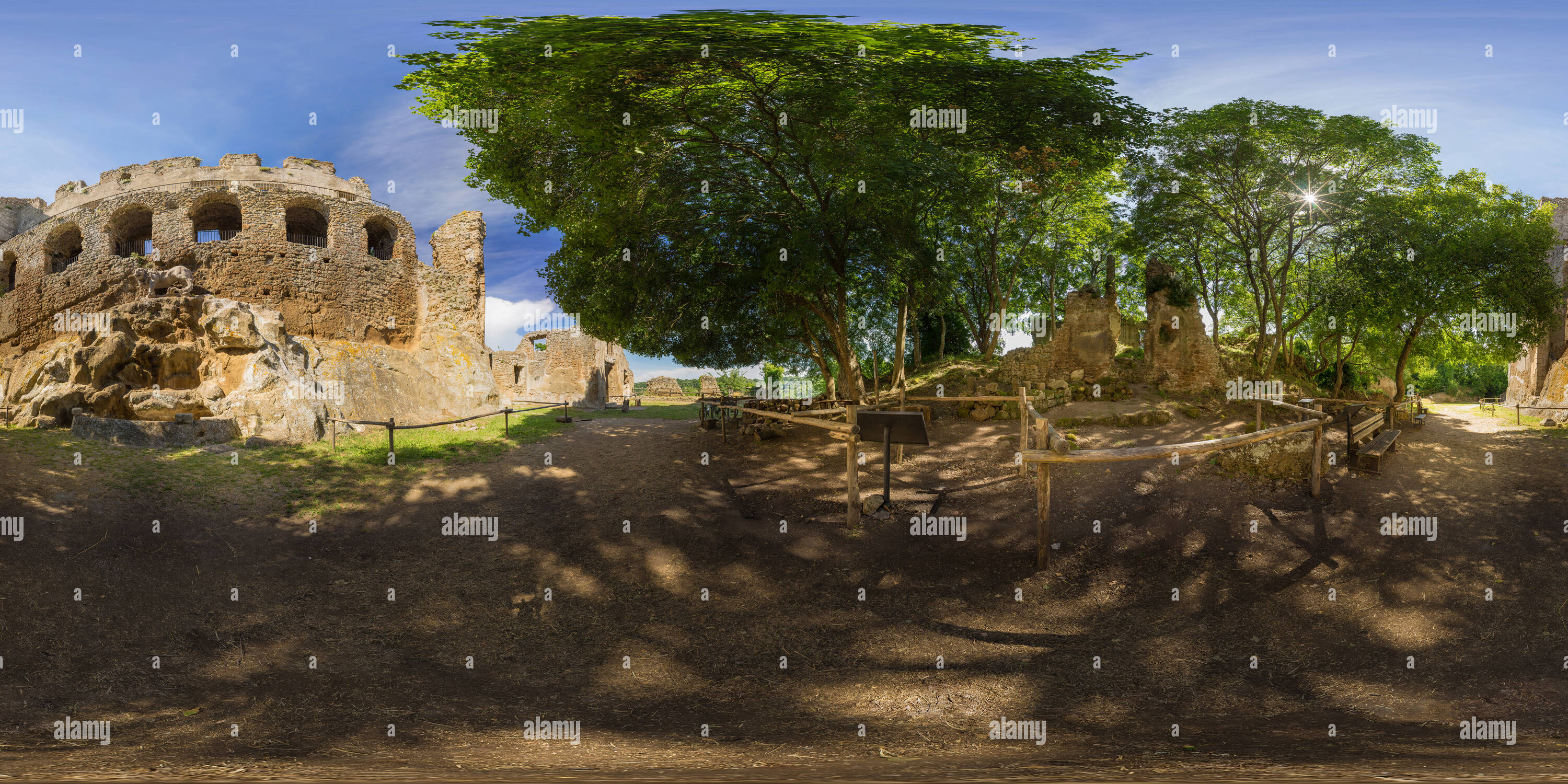 Vue panoramique à 360° de Canale Monterano Palazzo Ducale Fontana