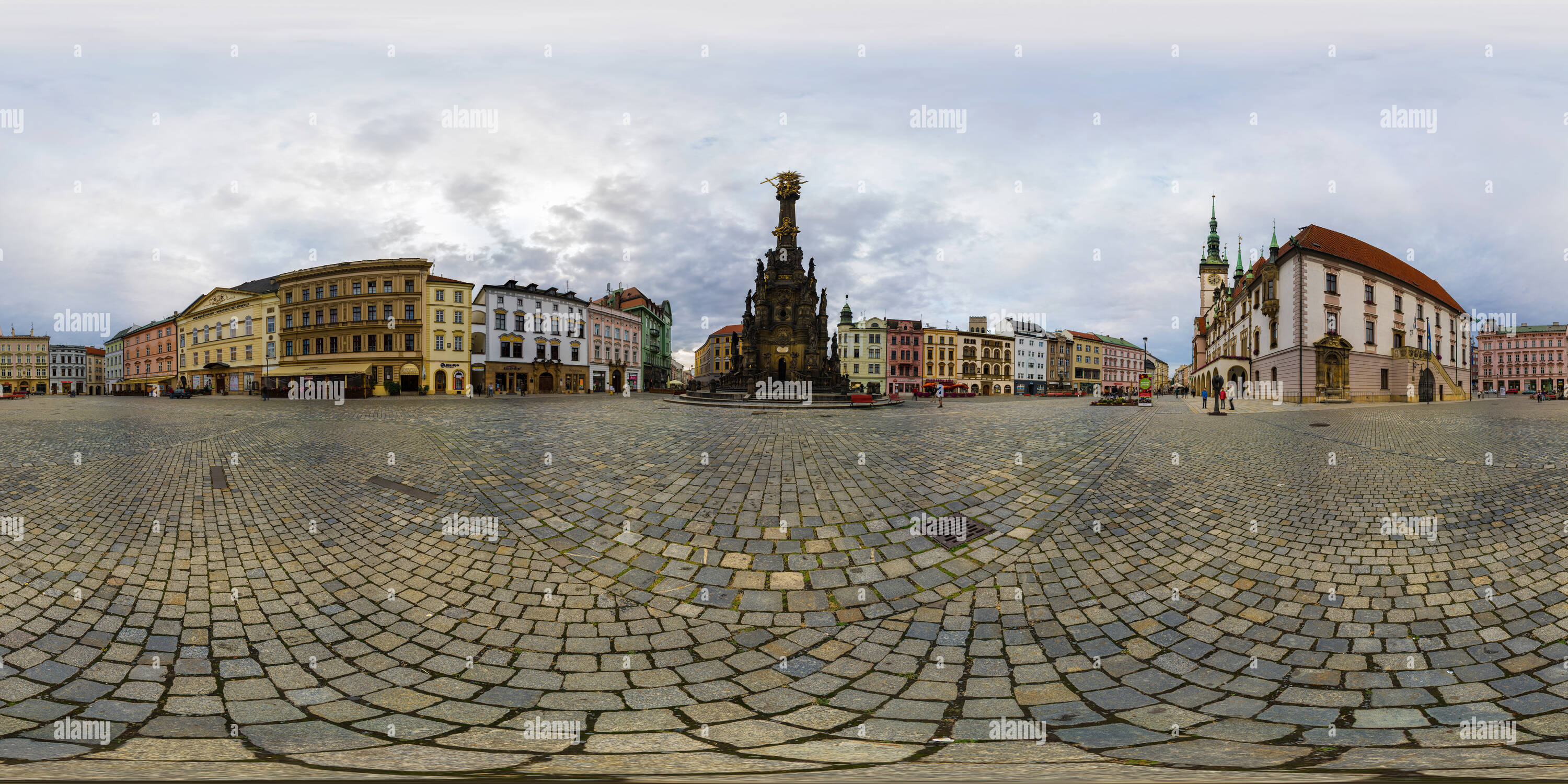 Vue panoramique à 360° de La colonne de la Sainte Trinité, Olomouc
