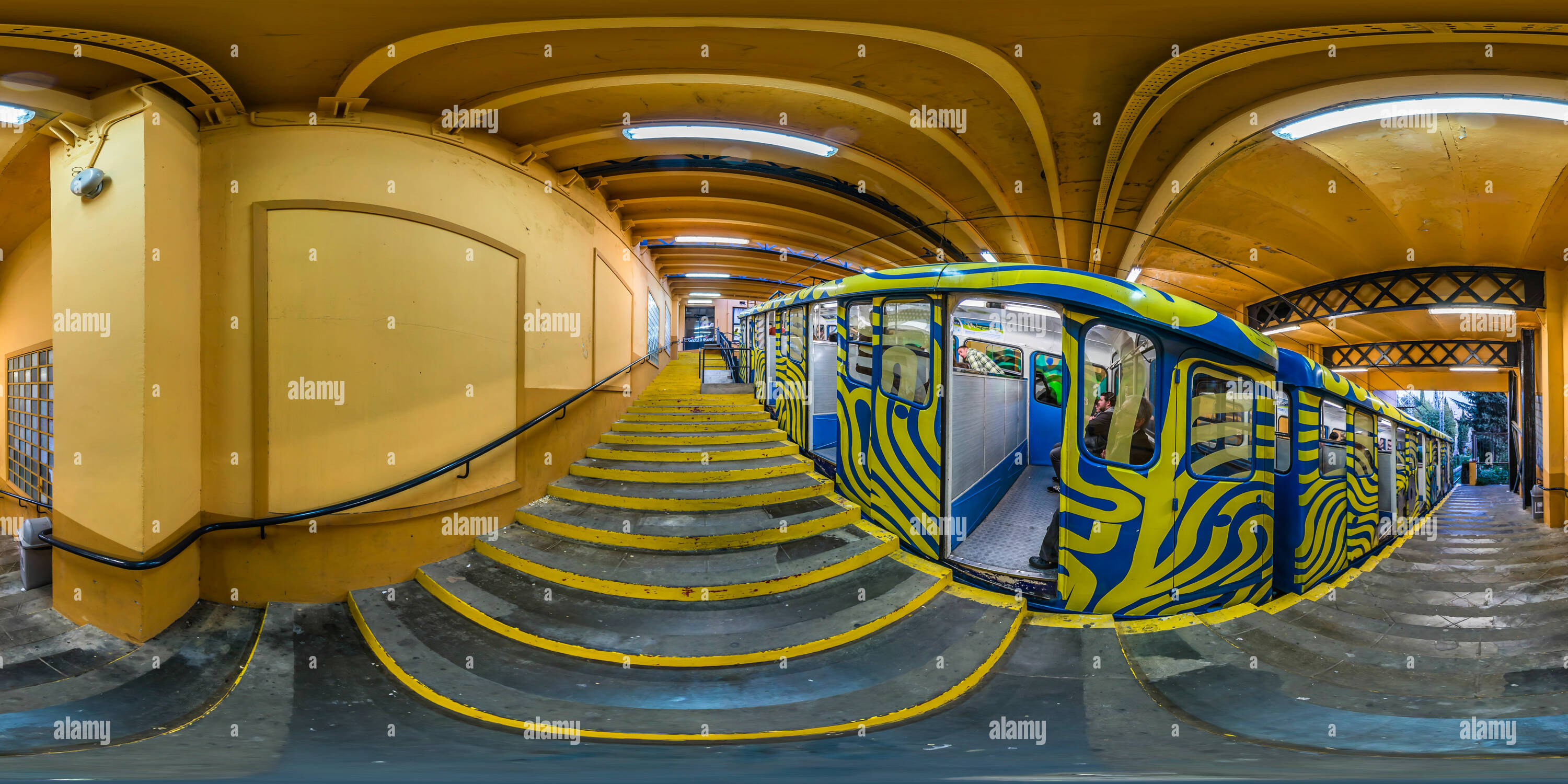 Vue panoramique à 360° de Funiculaire del Tibidabo, Barcelone, 2015.