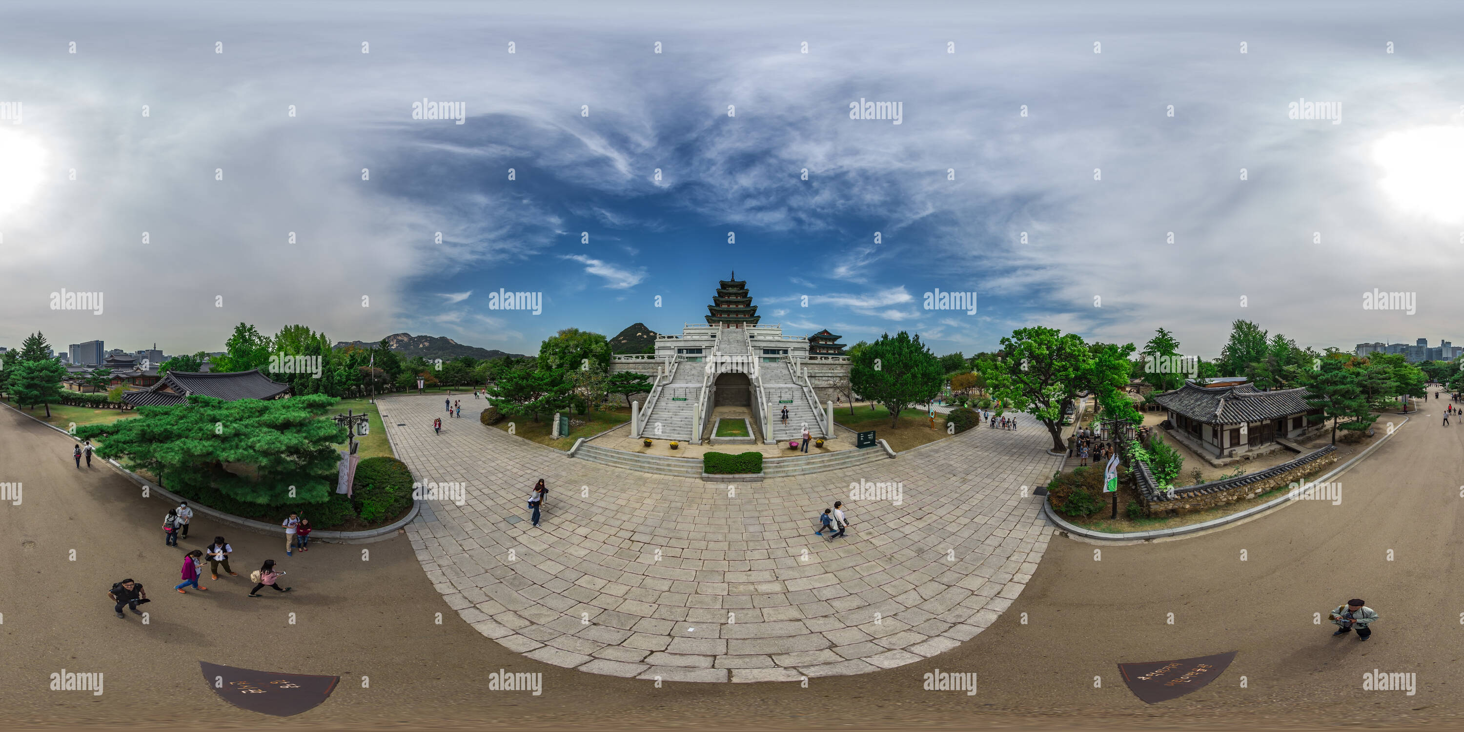 Vue panoramique à 360° de Gyeongbokgung Seoul Corée Du JE