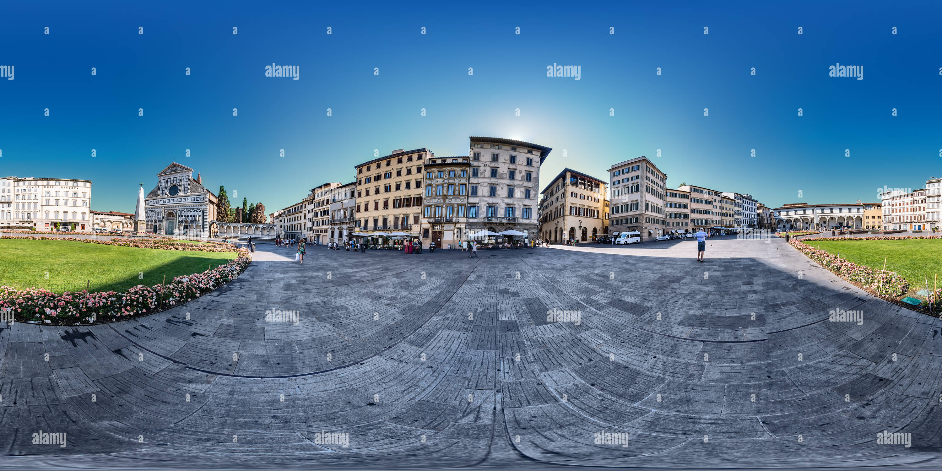 Vue panoramique à 360° de Piazza di Santa Maria Novella. Florenz.