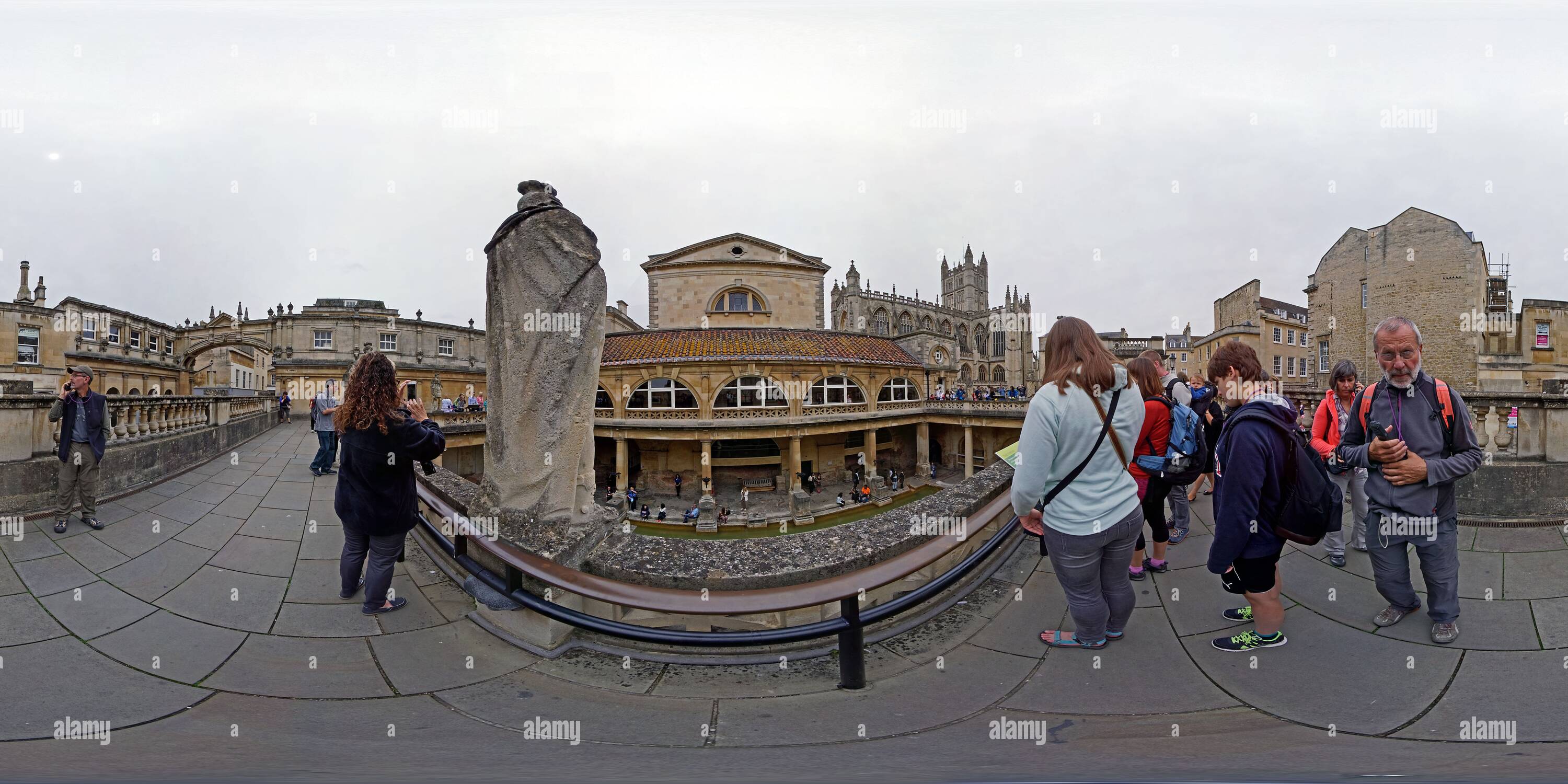 Vue panoramique à 360° de Baignoire, Aquae Sulis, bain romain, vue 2