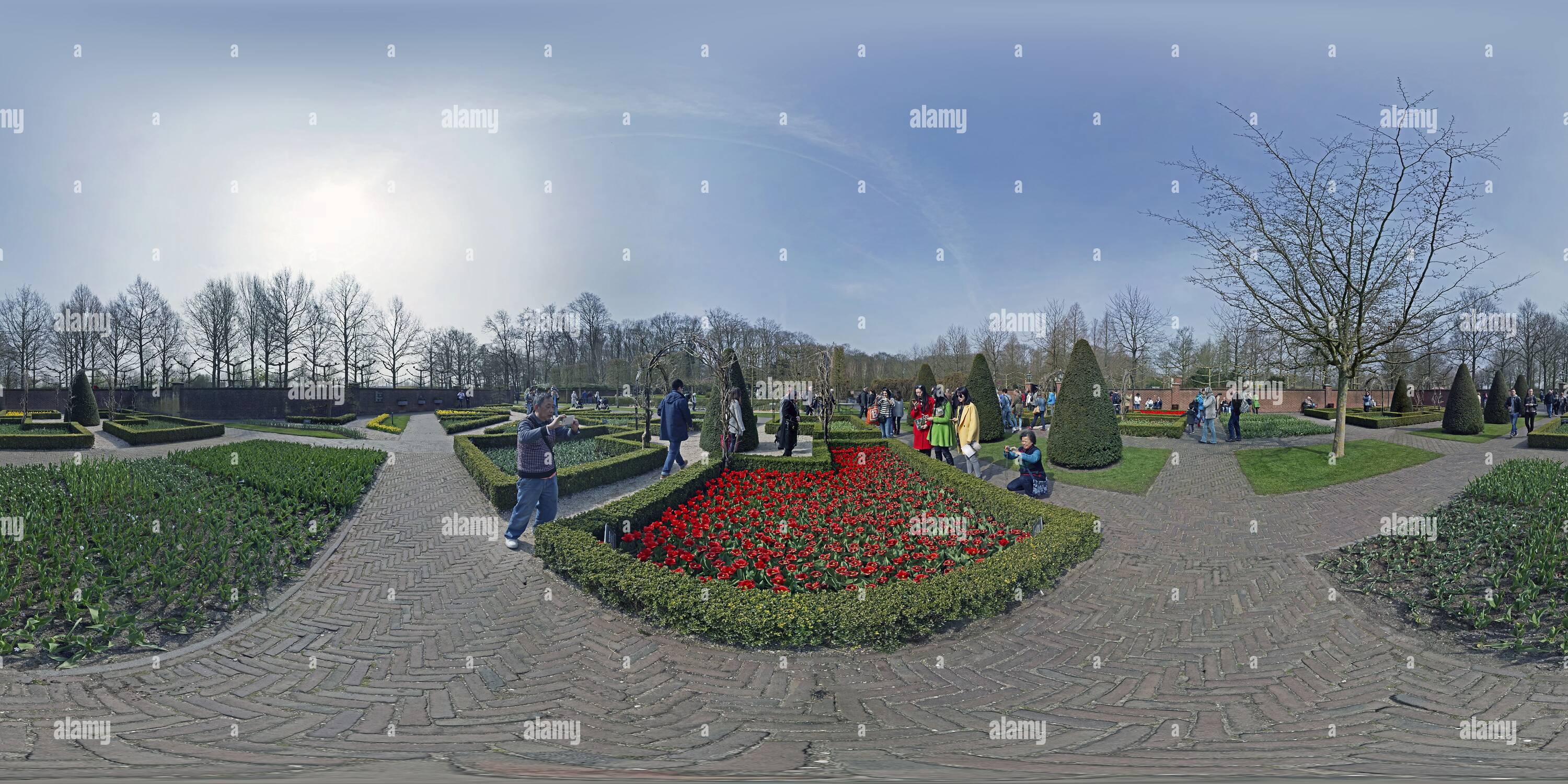 Vue panoramique à 360° de Keukenhof, fleurs, vue 1