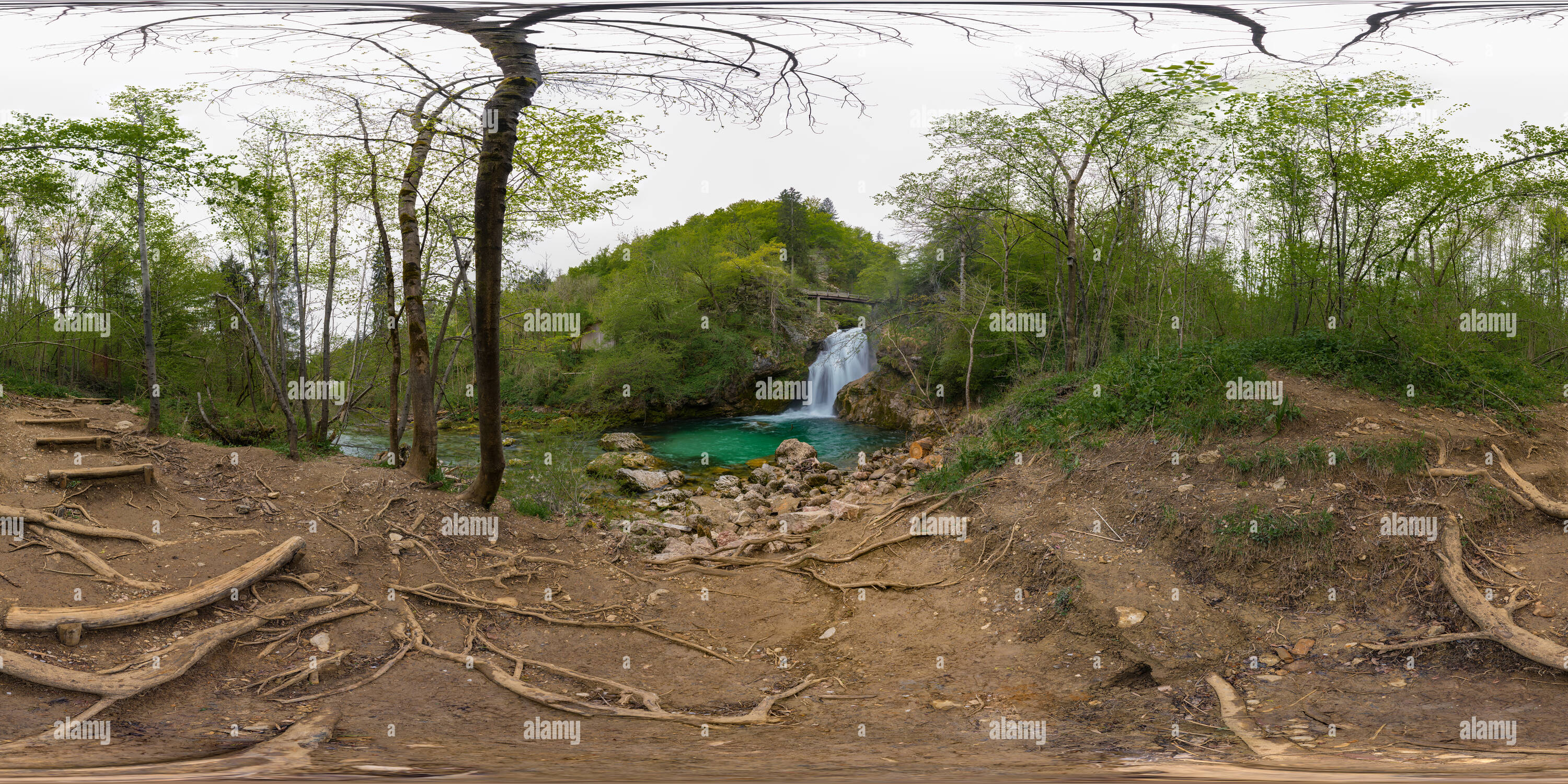 Vue panoramique à 360° de Les Gorges de Vintgar