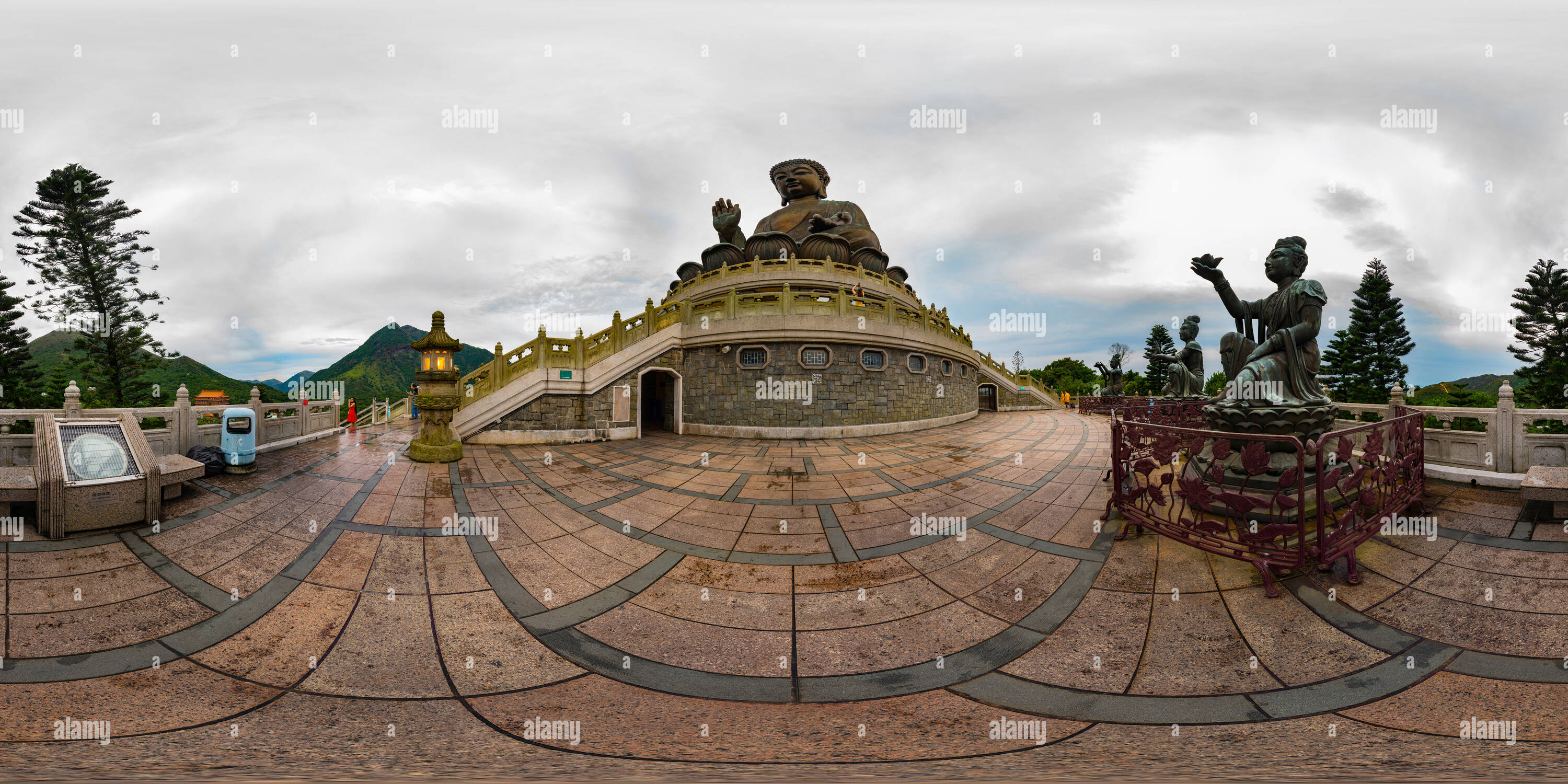 Vue panoramique à 360° de Tian Tan Buddha
