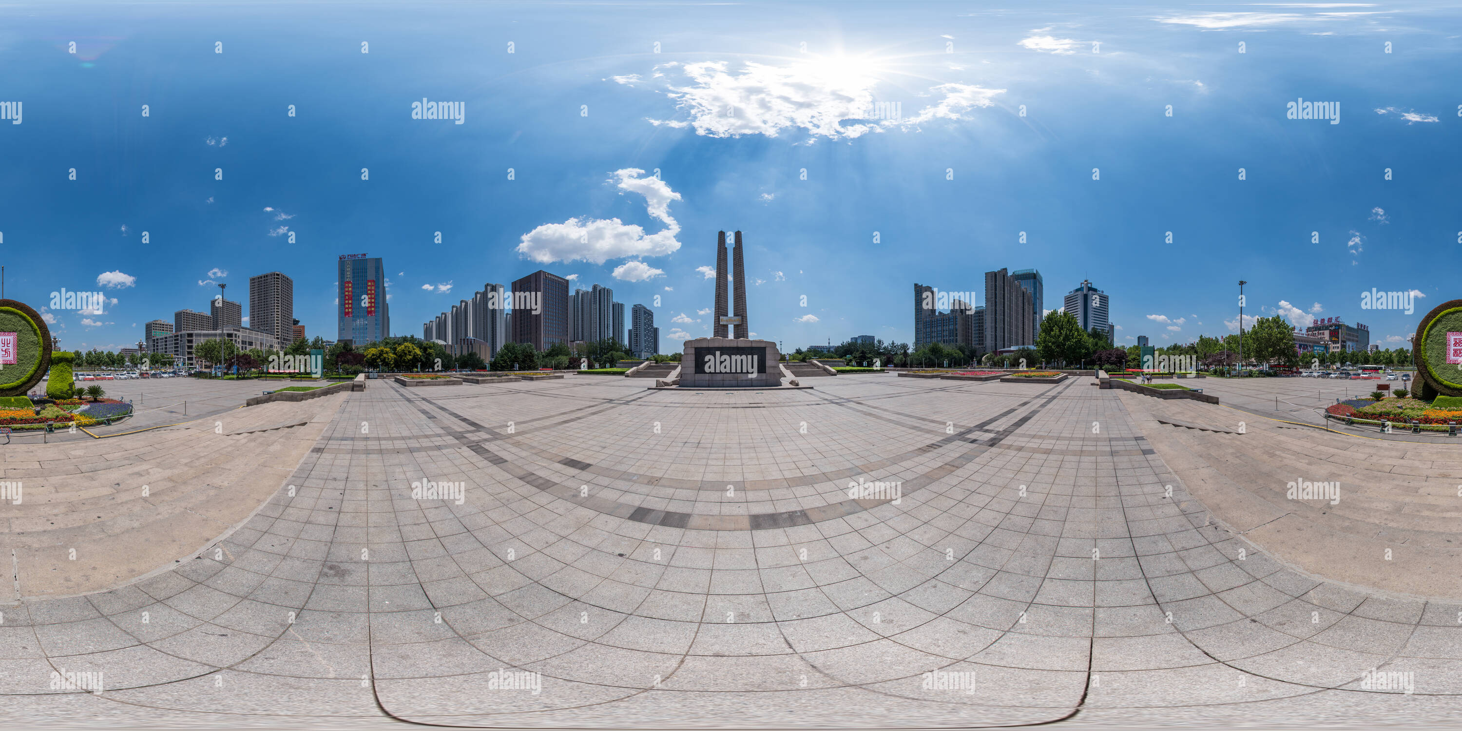 Vue panoramique à 360° de Tremblement de terre de Tangshan Monument