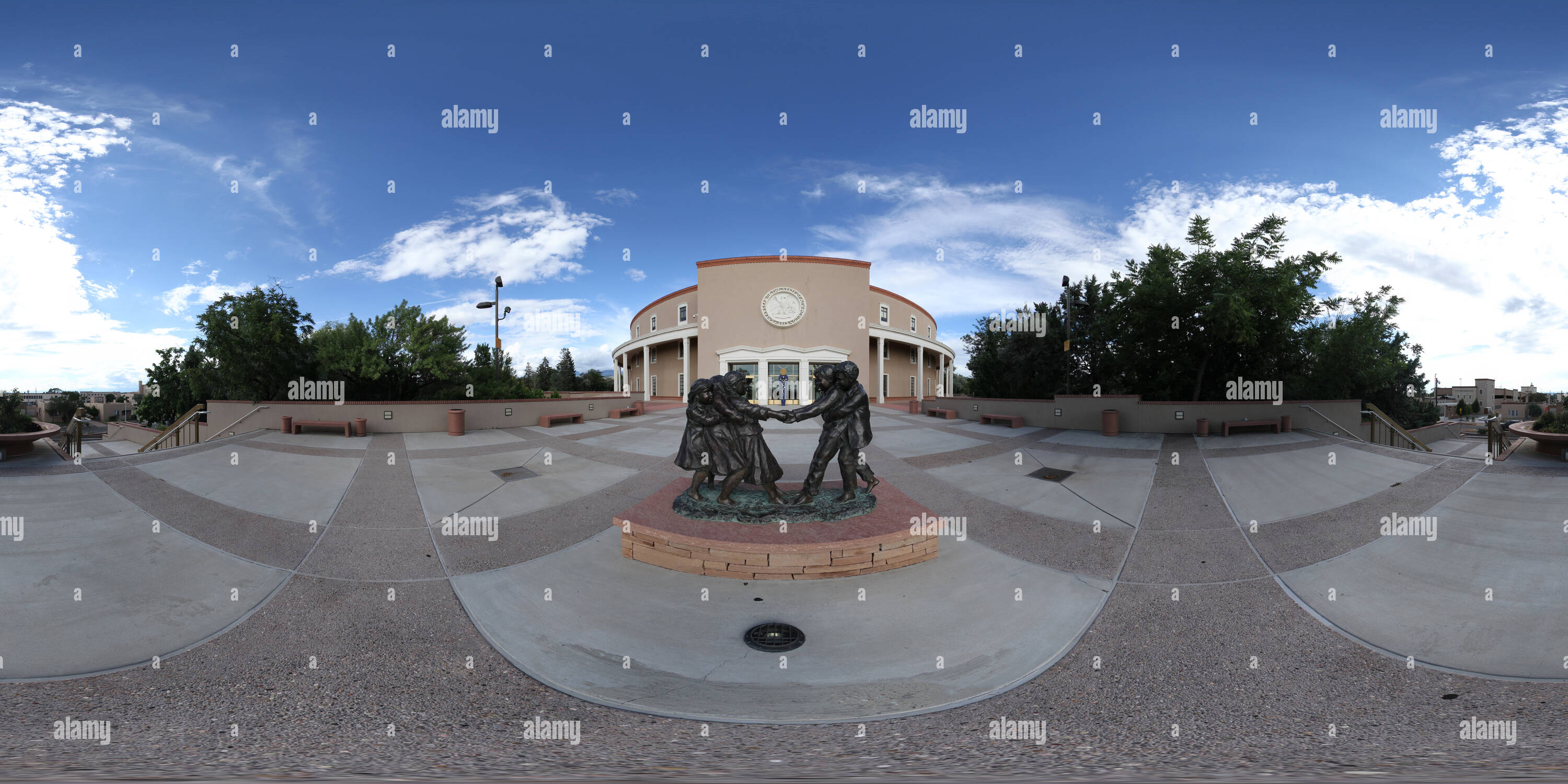 Vue panoramique à 360° de L'avant du State Capitol, Santa Fe, Nouveau Mexique