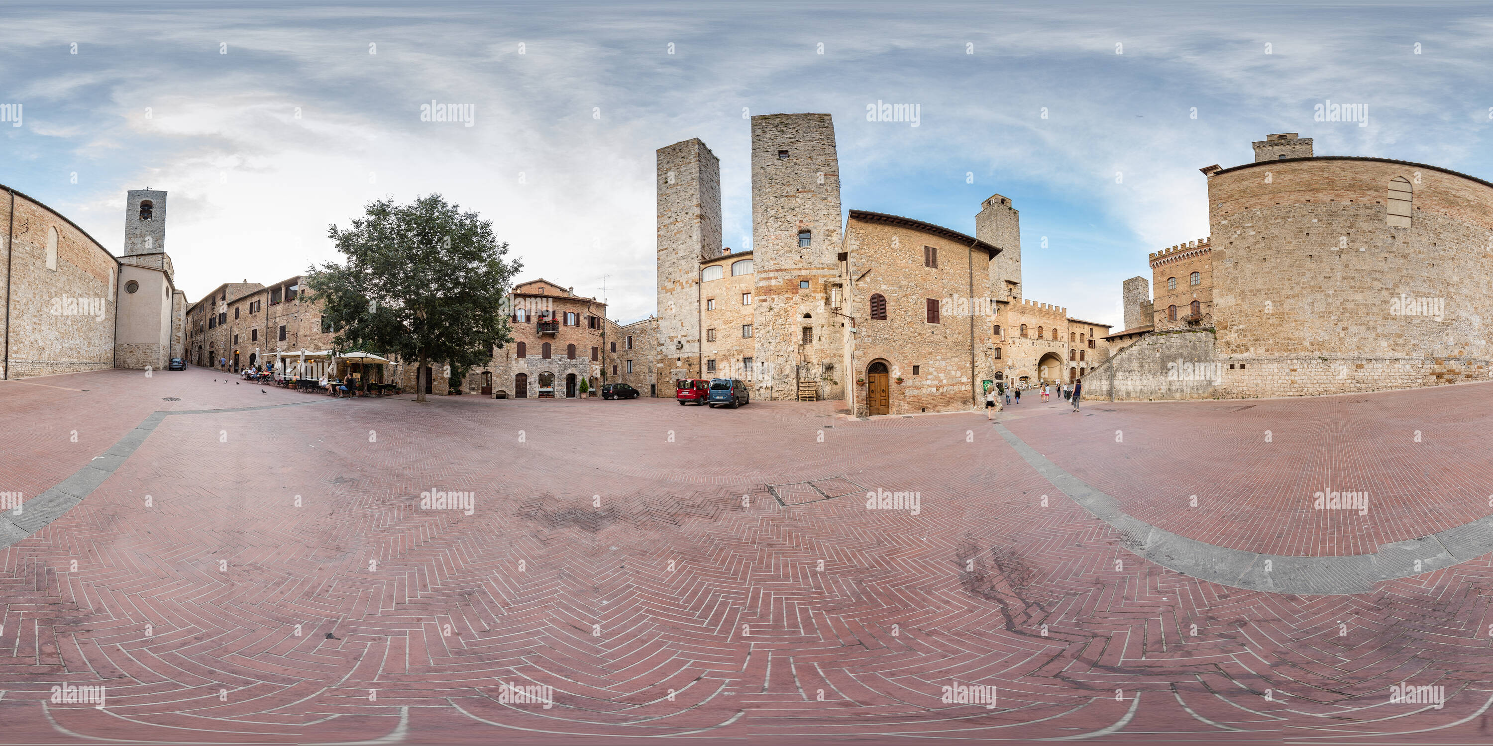 Vue panoramique à 360° de Piazza delle Erbe. L'Italie.