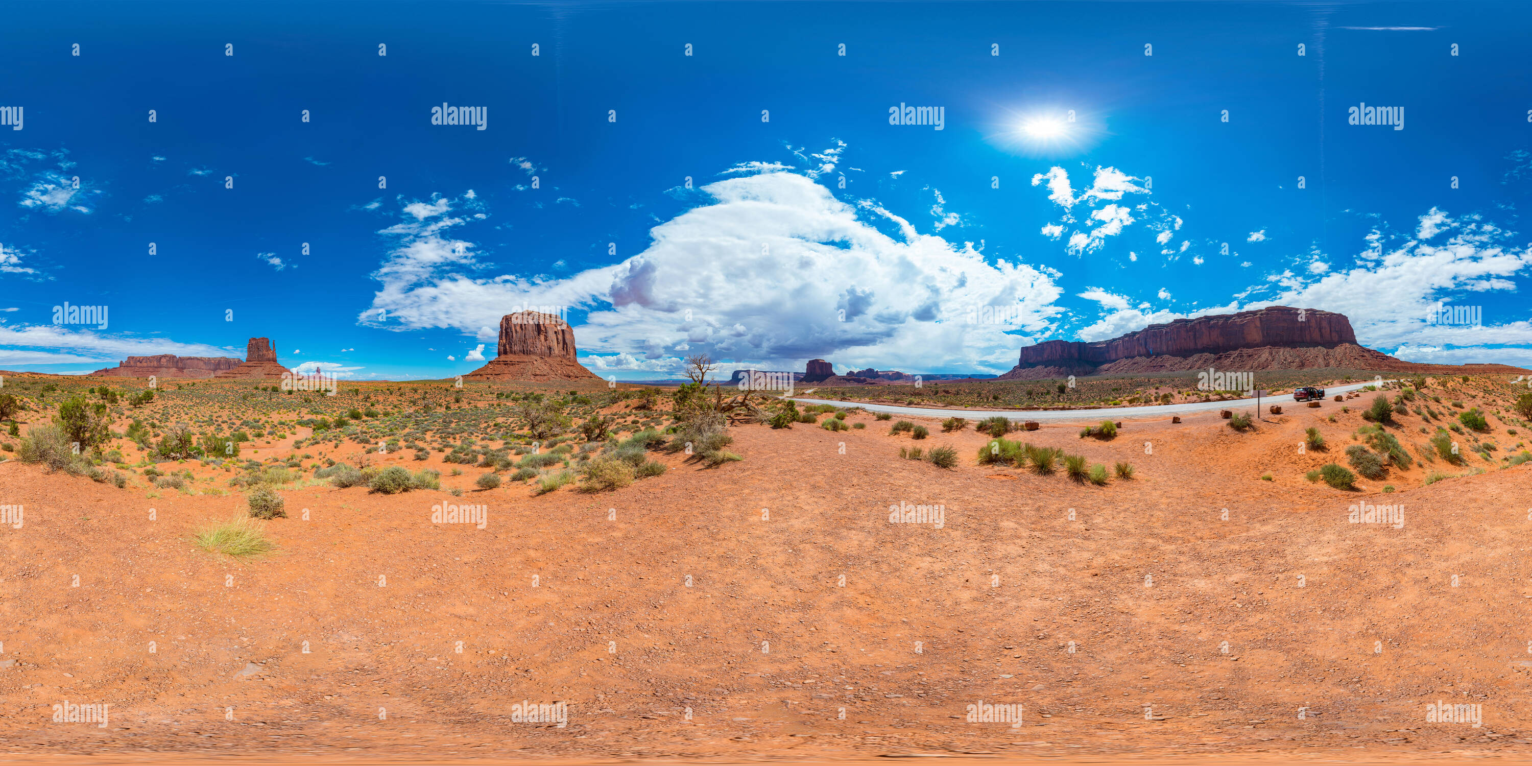 Vue panoramique à 360° de Monument Valley Navajo Tribal Park