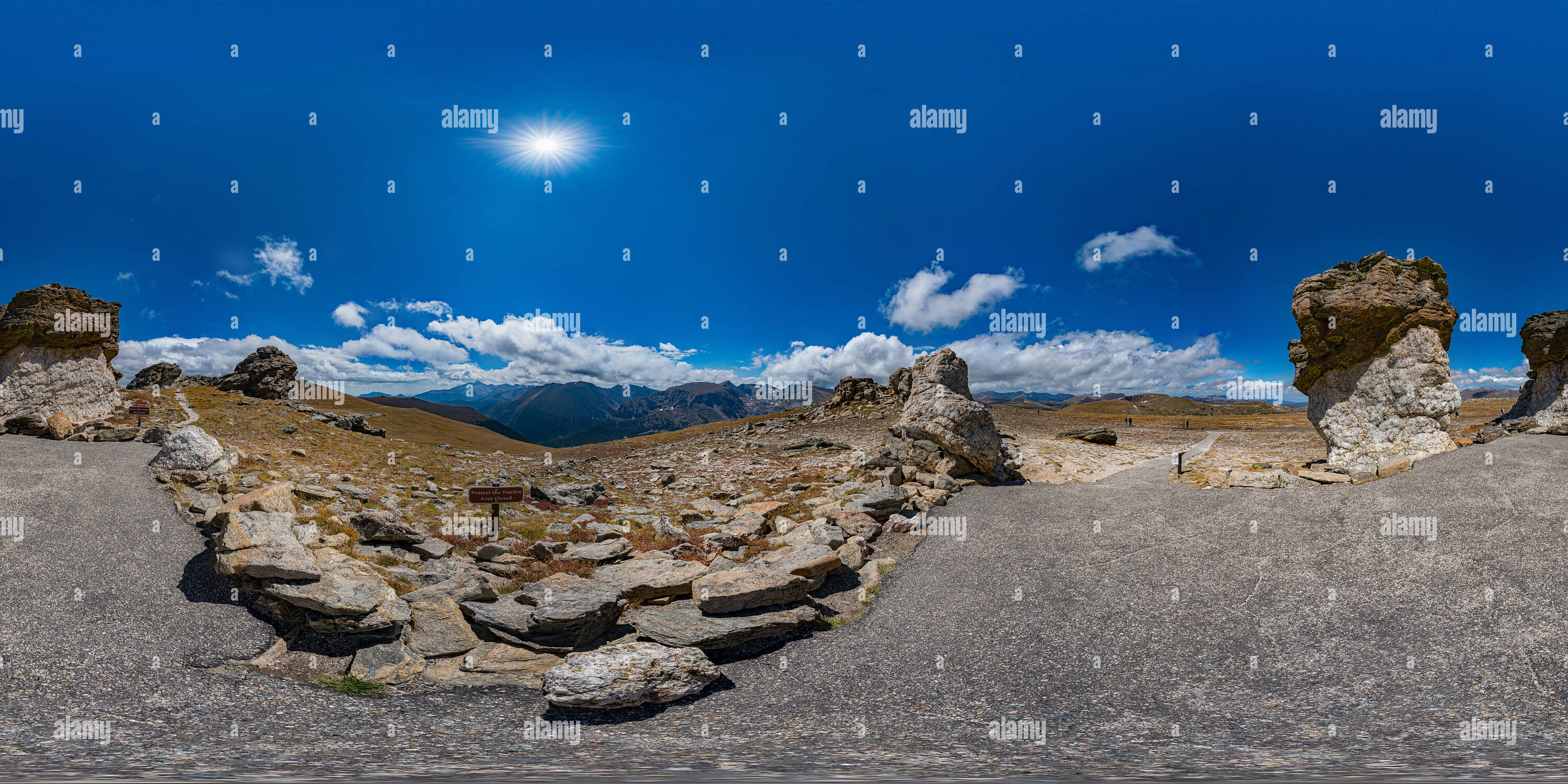 Vue panoramique à 360° de Sentier de la nature mondiale de la toundra Rocky Mountain NP