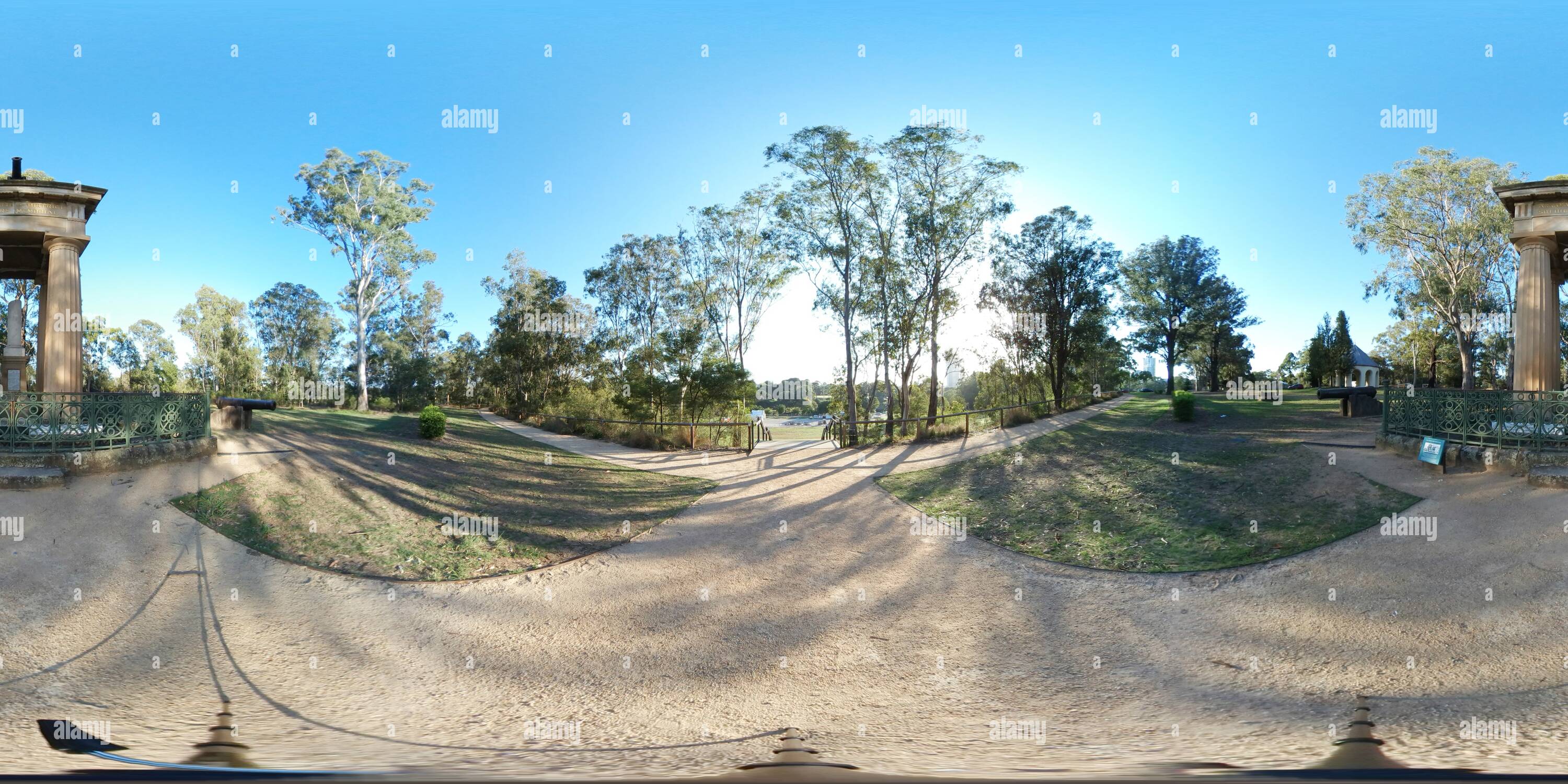 Vue panoramique à 360° de Vue depuis la guerre des Boers, Monument, parc de Parramatta