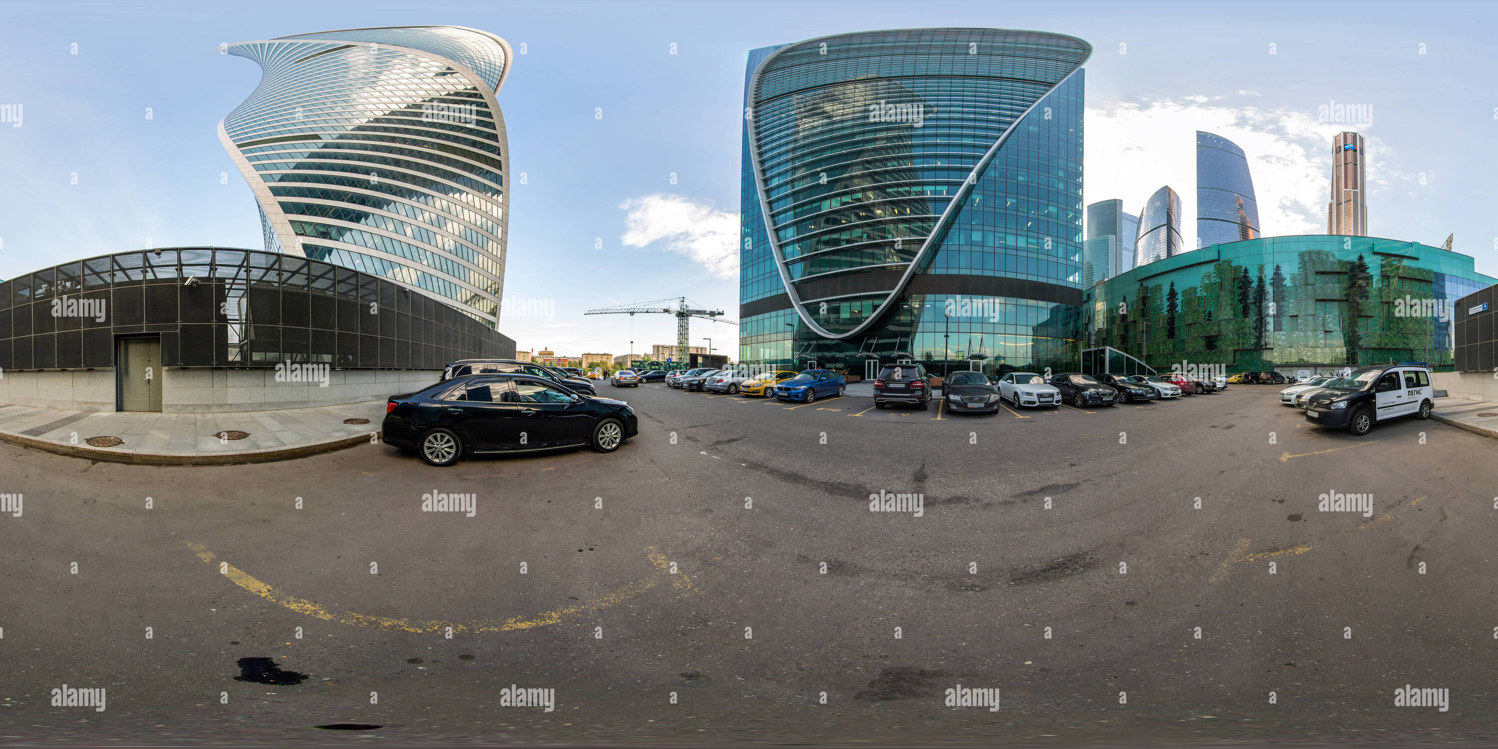 Vue panoramique à 360° de La ville de Moscou. Imtrie et l'évolution des tours