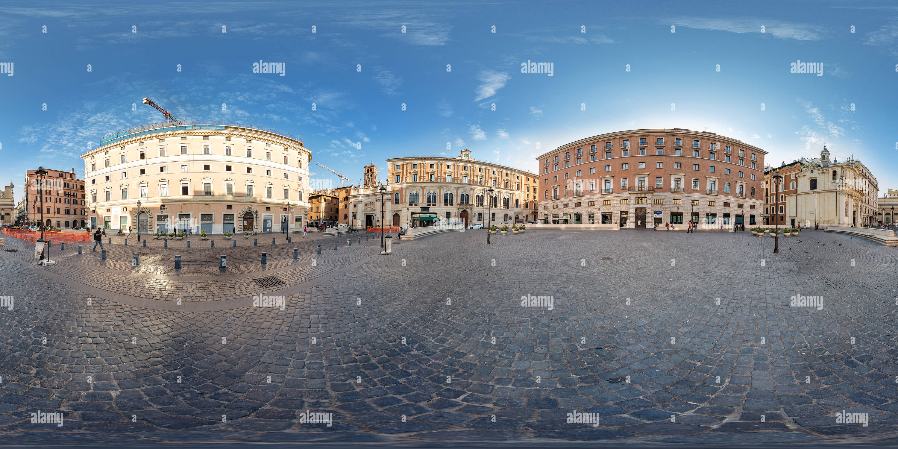 Vue panoramique à 360° de Piazza di S.Silvestro. Rom.