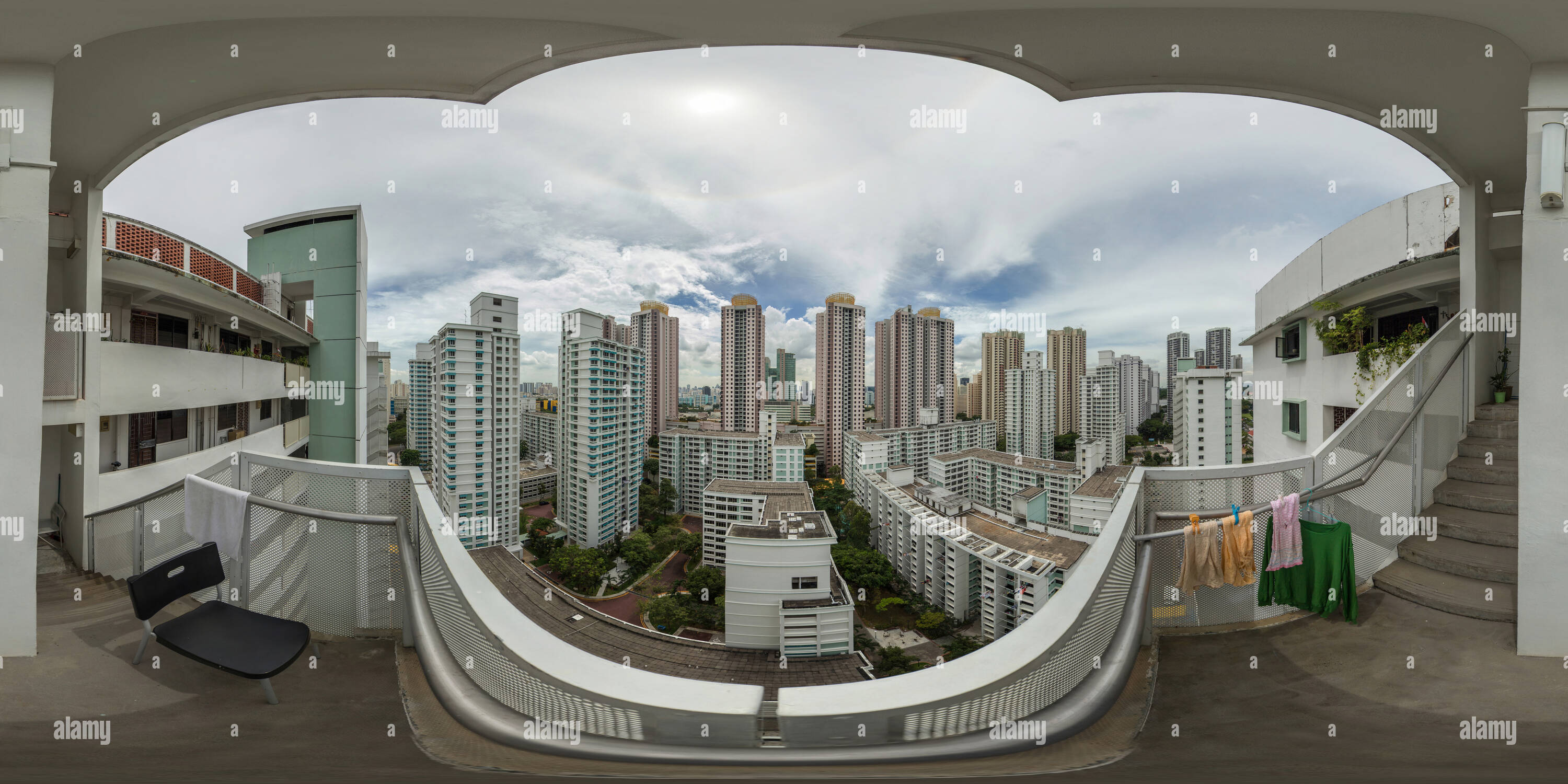 Vue panoramique à 360° de Singapour - Toa Payoh du bloc 85B