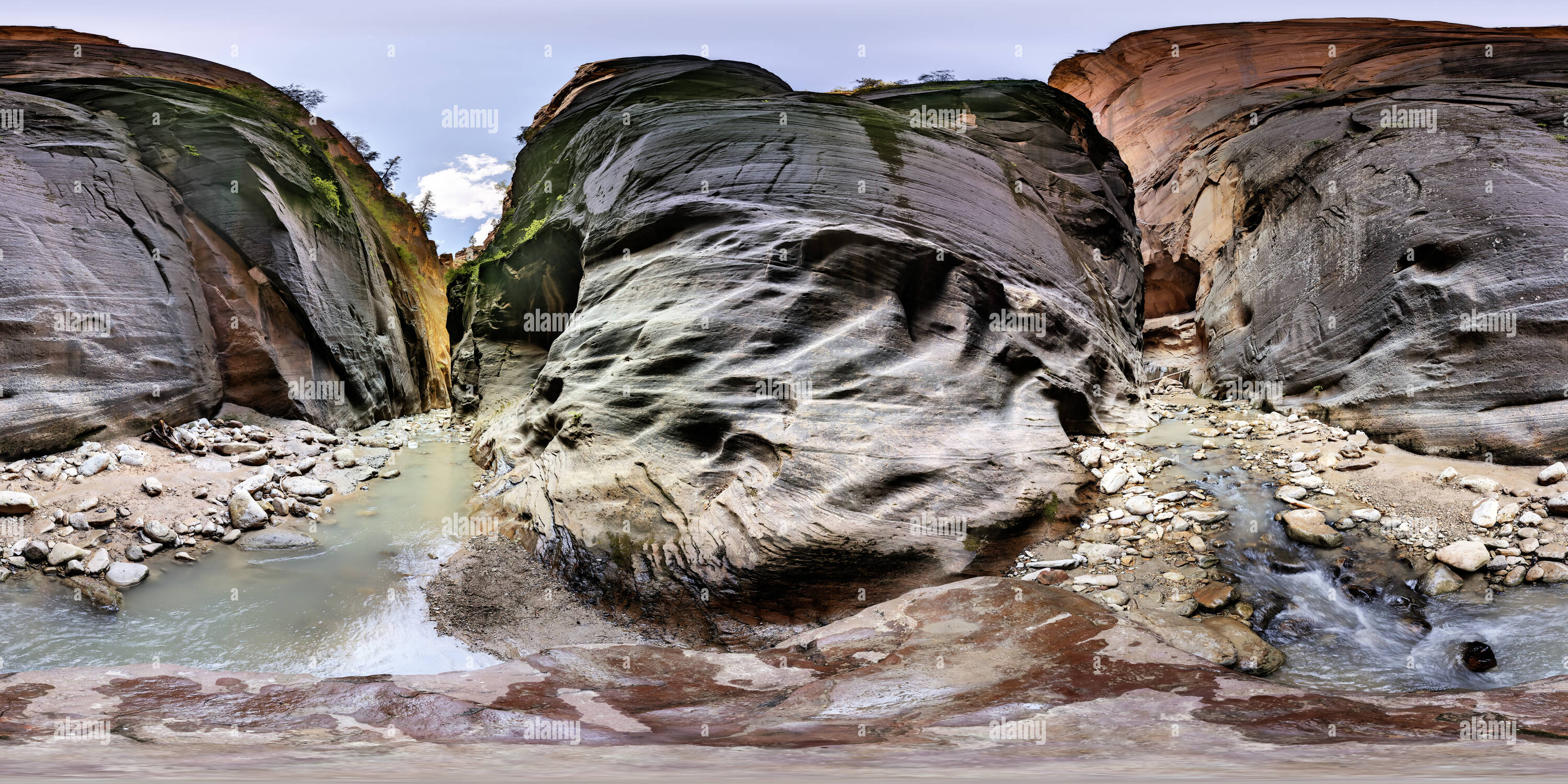 Vue panoramique à 360° de En HDR, Zion Narrows