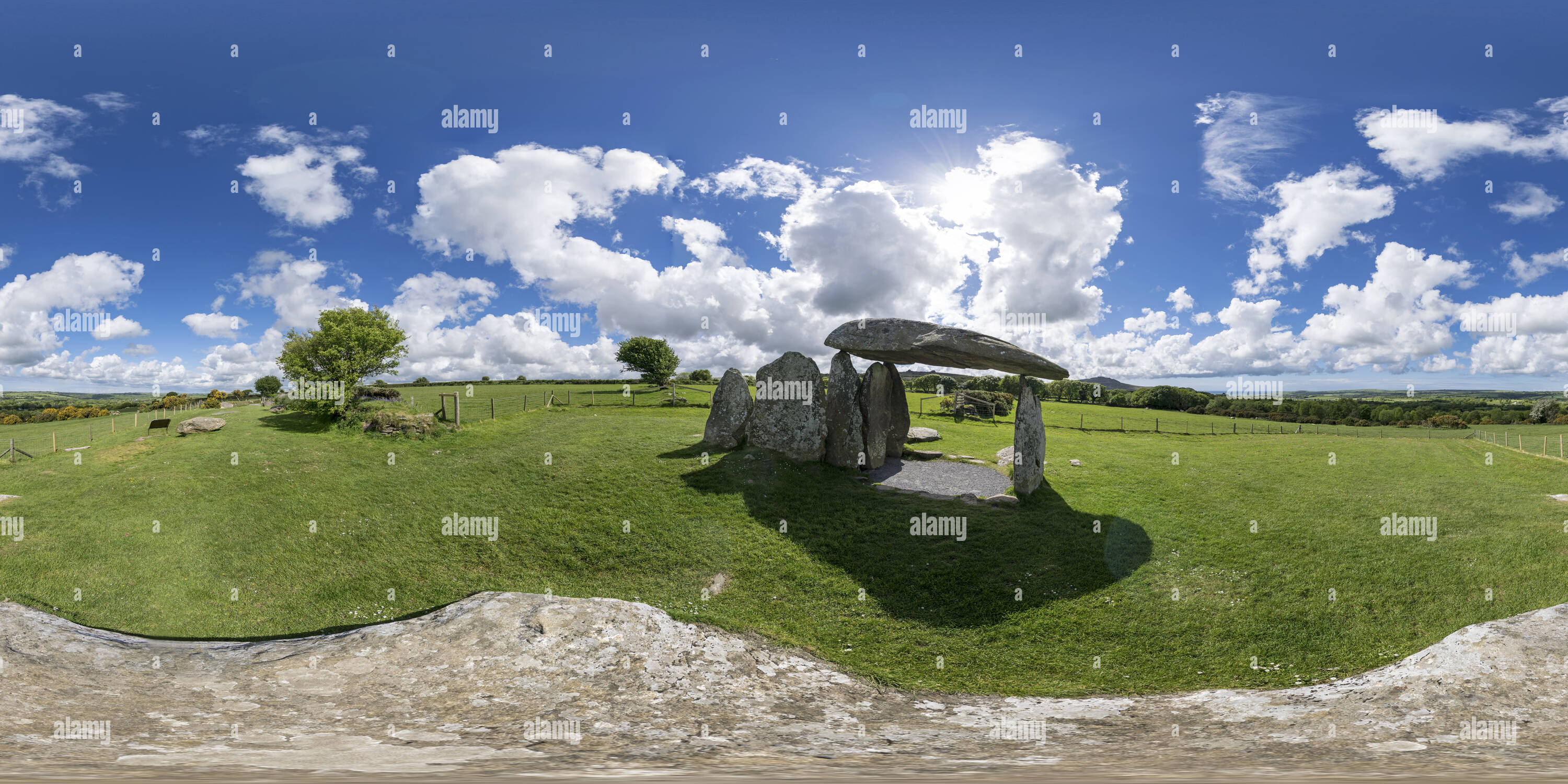 Vue panoramique à 360° de Pentre Ifan, Pembrokeshire