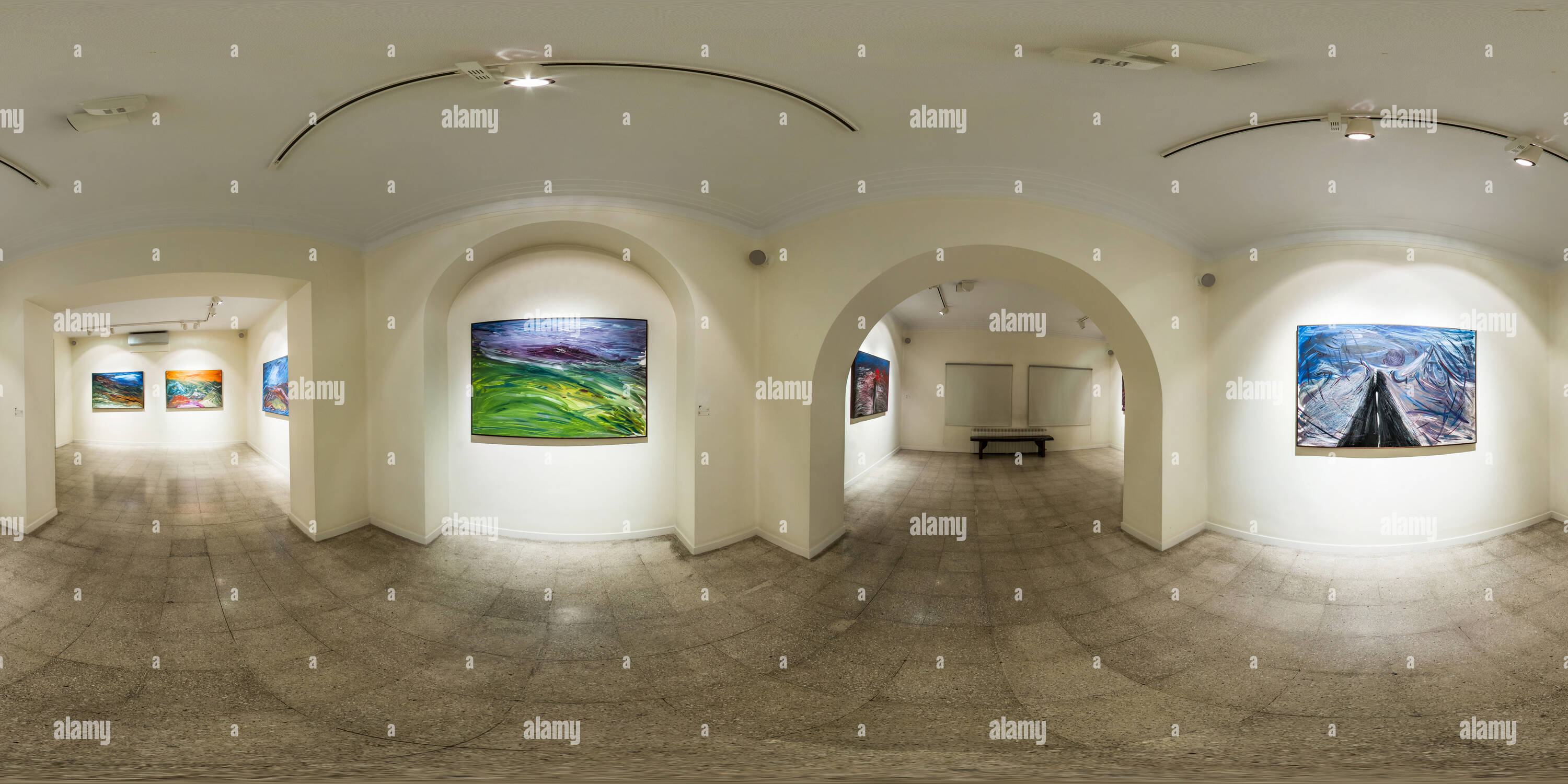 Vue panoramique à 360° de Assar Art Gallery Feb 2018 Mohamed Ali Arfaoui Alireza à travers les vitres de voiture 03