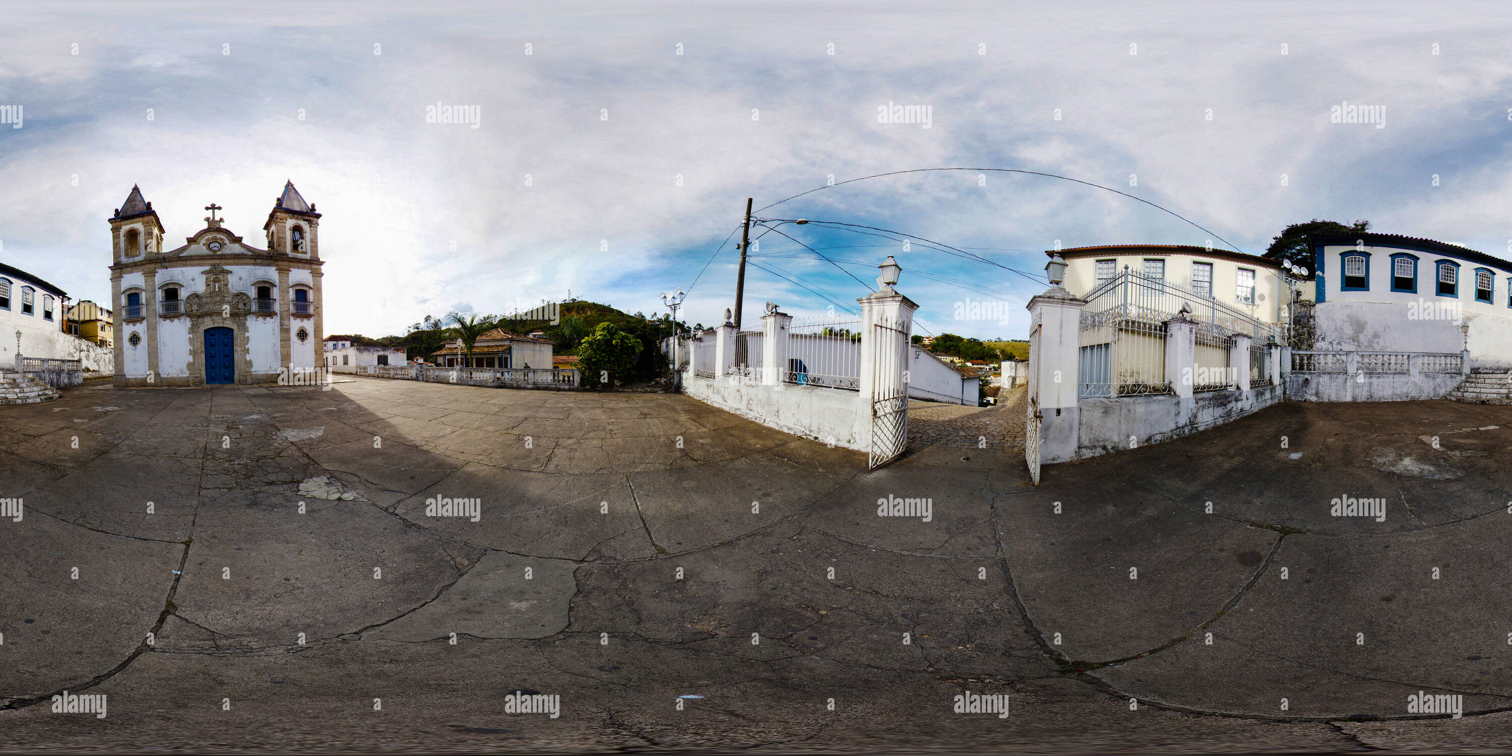 Vue panoramique à 360° de L'extérieur de l'Église Mère de Notre Dame de la conception (Adro da Matriz)