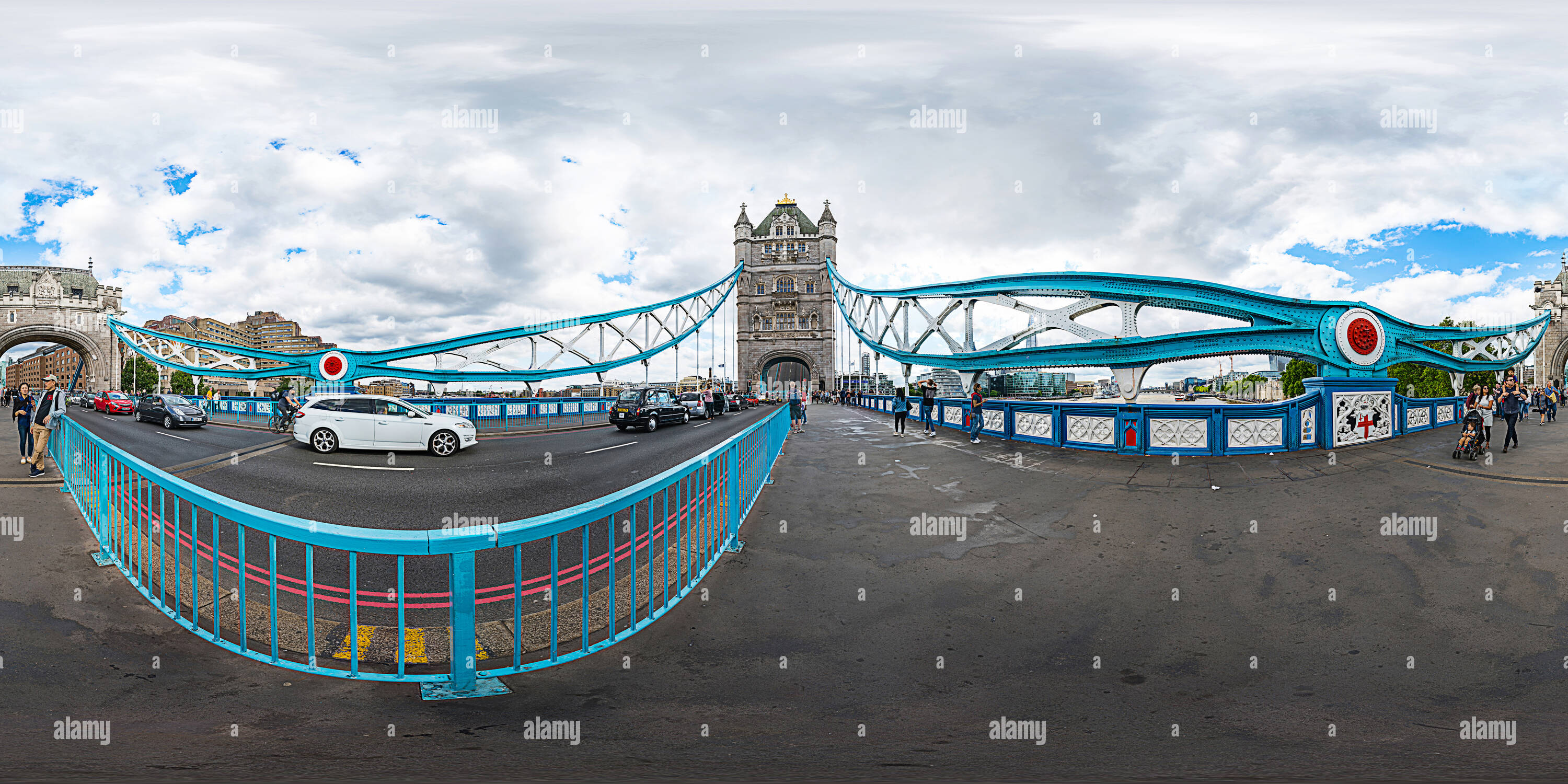 Vue panoramique à 360° de London Tower Bridge Ouvrir