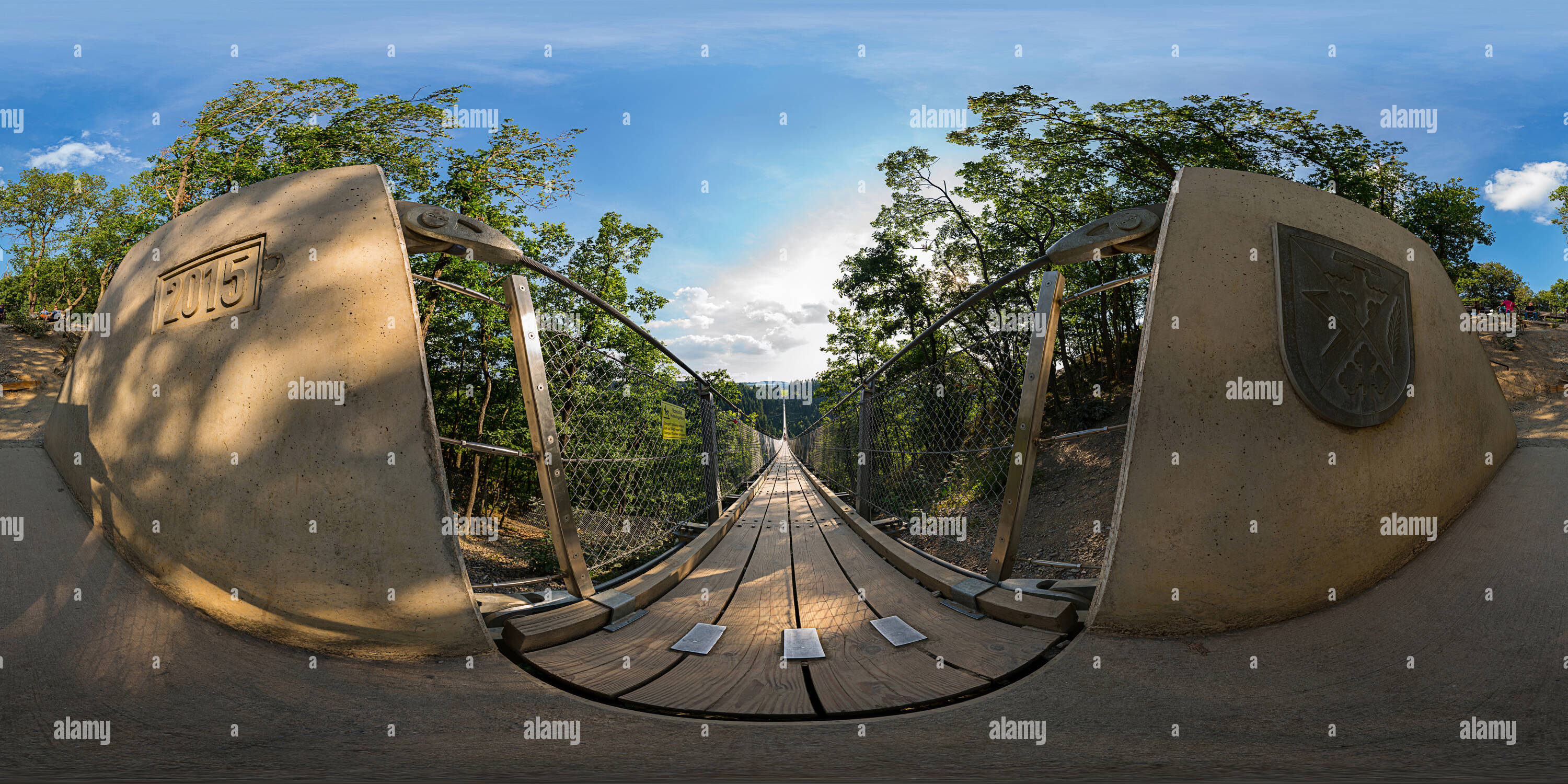 Vue panoramique à 360° de Hangeseilbrucke Geierlay Morsdorf