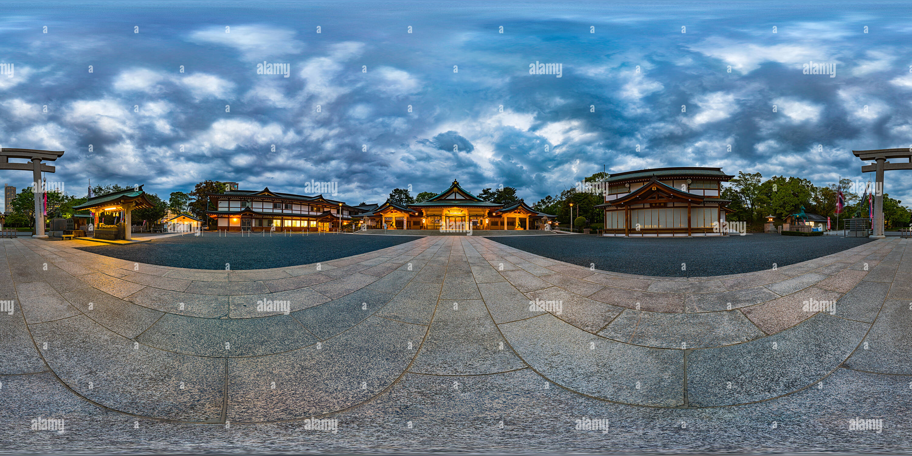 Vue panoramique à 360° de Gokoku Sanctuaire Hiroshima