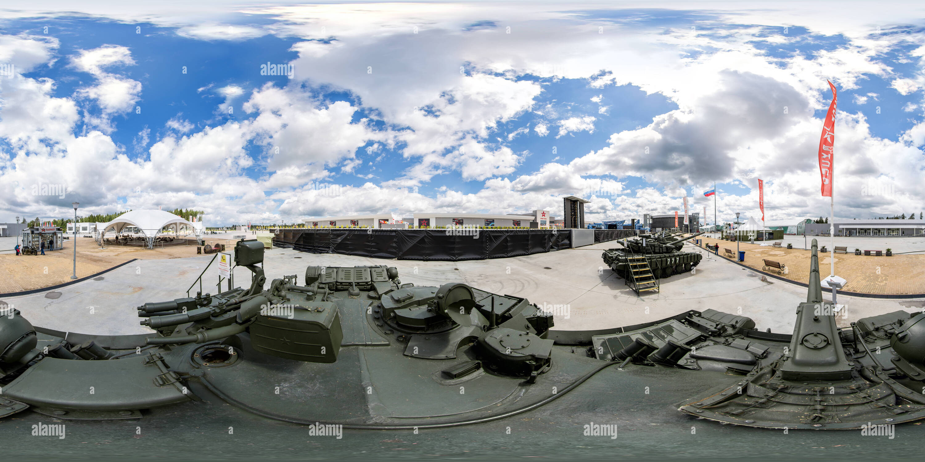 Vue panoramique à 360° de Le T-55AD tank dans l'Armée patriotique-parc 'Patriot'