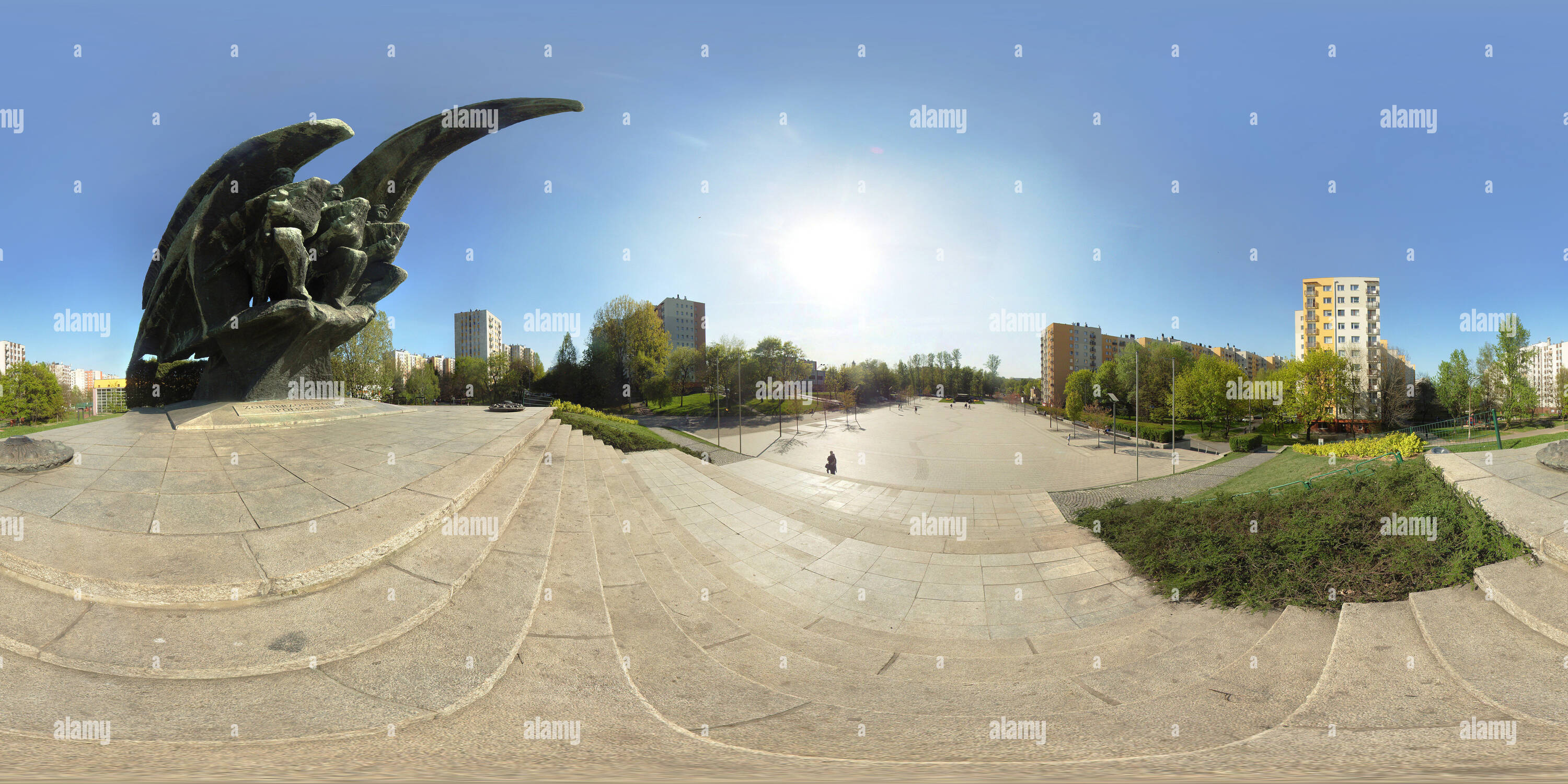 Vue panoramique à 360° de Katowice - Monument du soldat polonais - vue de par le monument