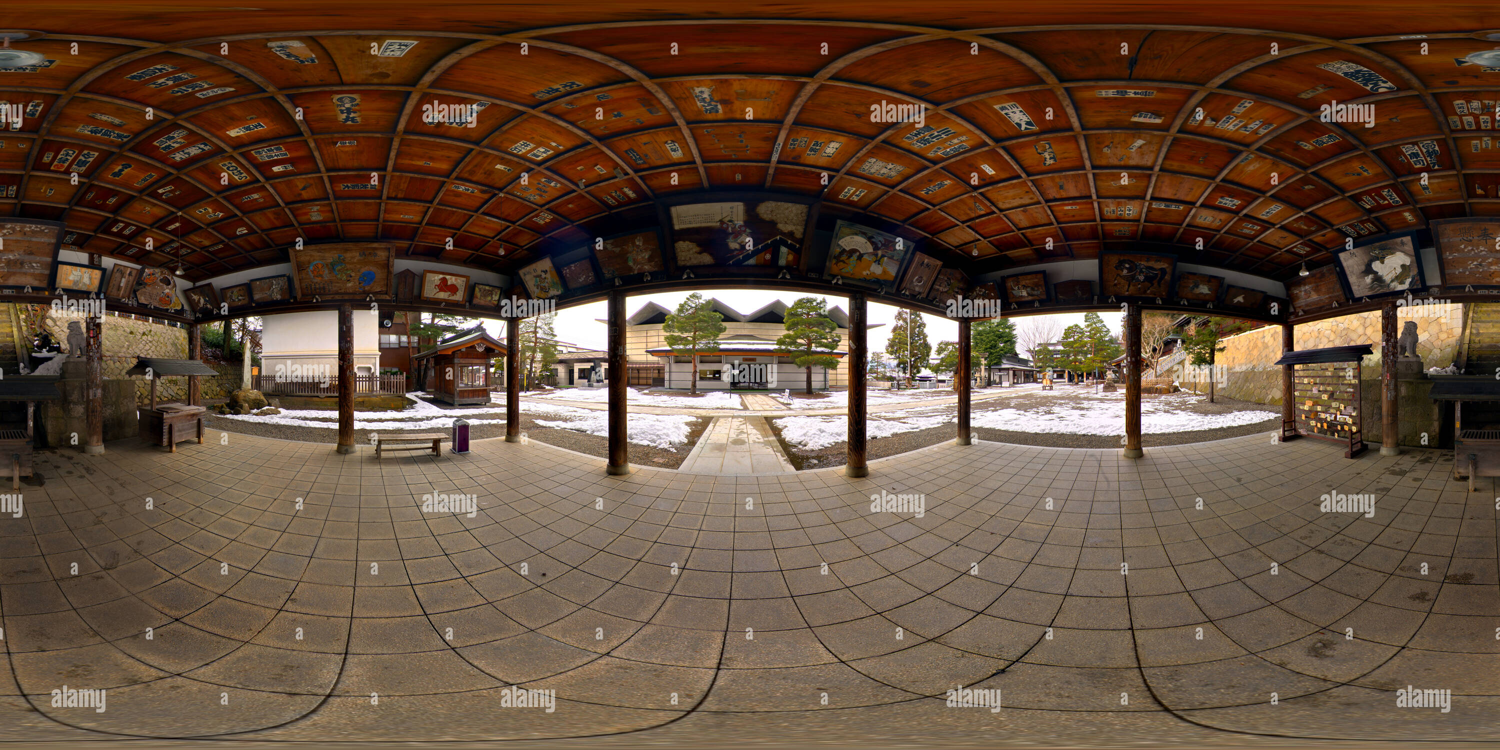 Vue panoramique à 360° de Le Japon, Takayama, Sakurayama Hachimangu,